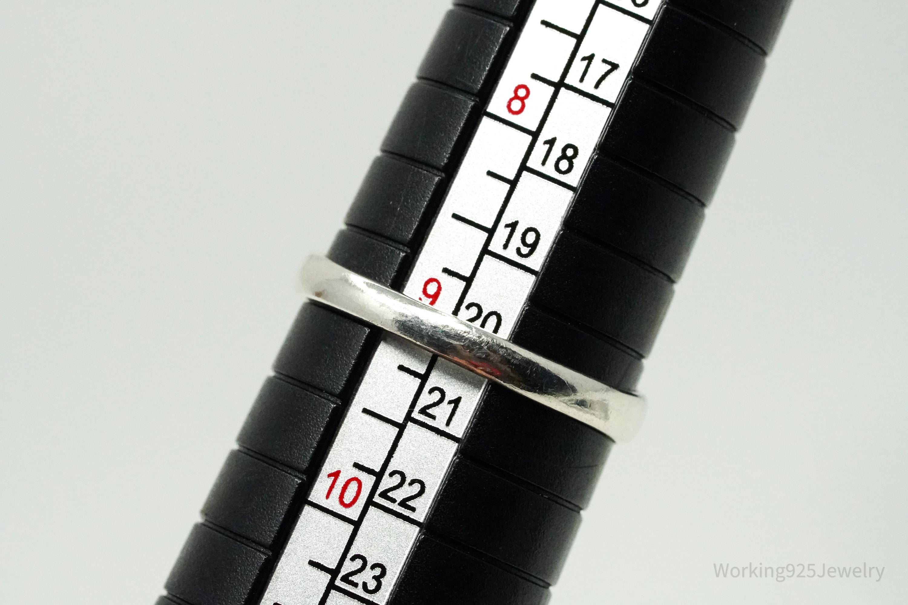 Vintage CNA Opal & Blue Sapphire Sterling Silver Ring - Size 9