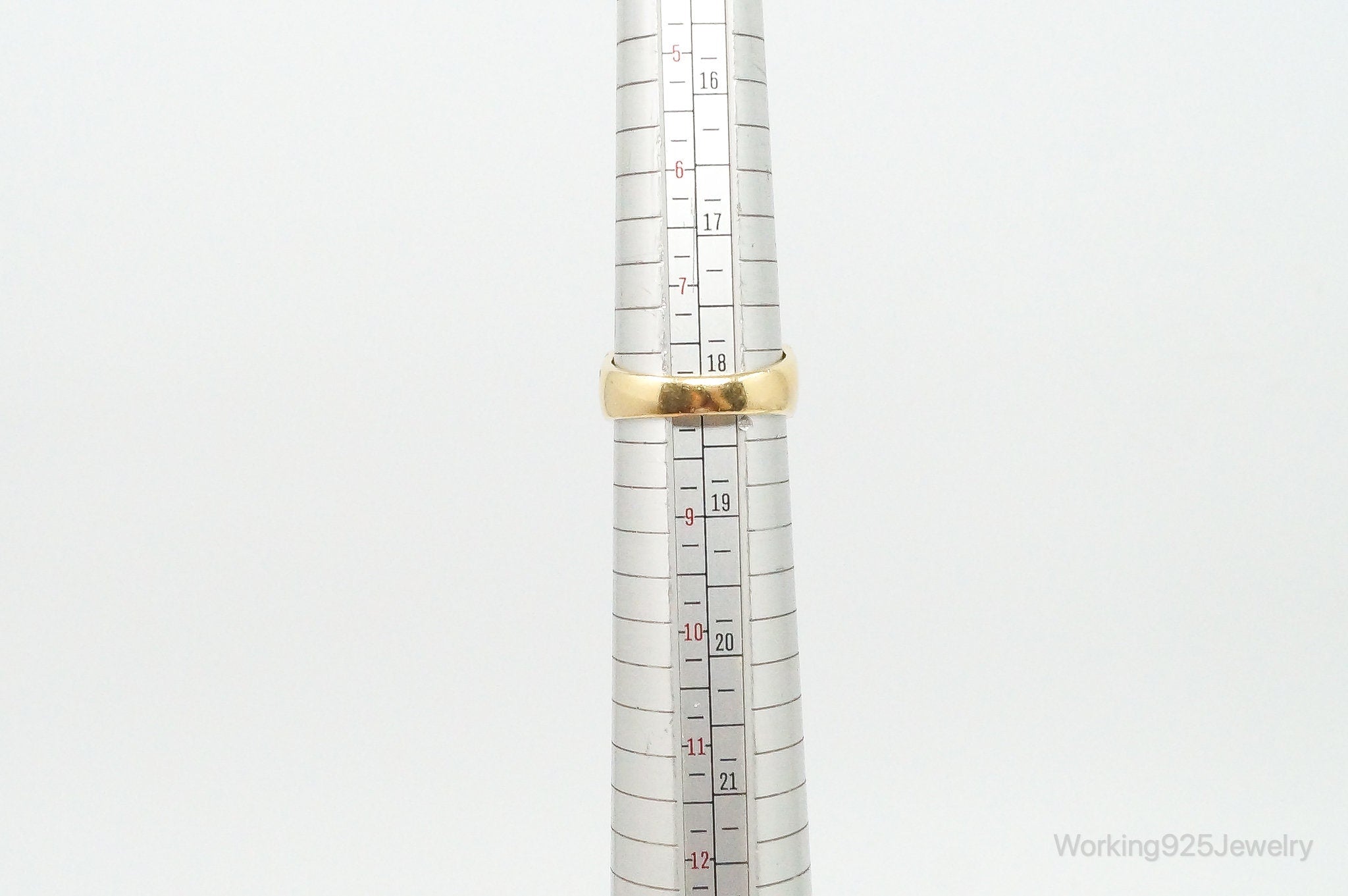 Cubic Zirconia Gold Vermeil Sterling Silver Ring - Size 8