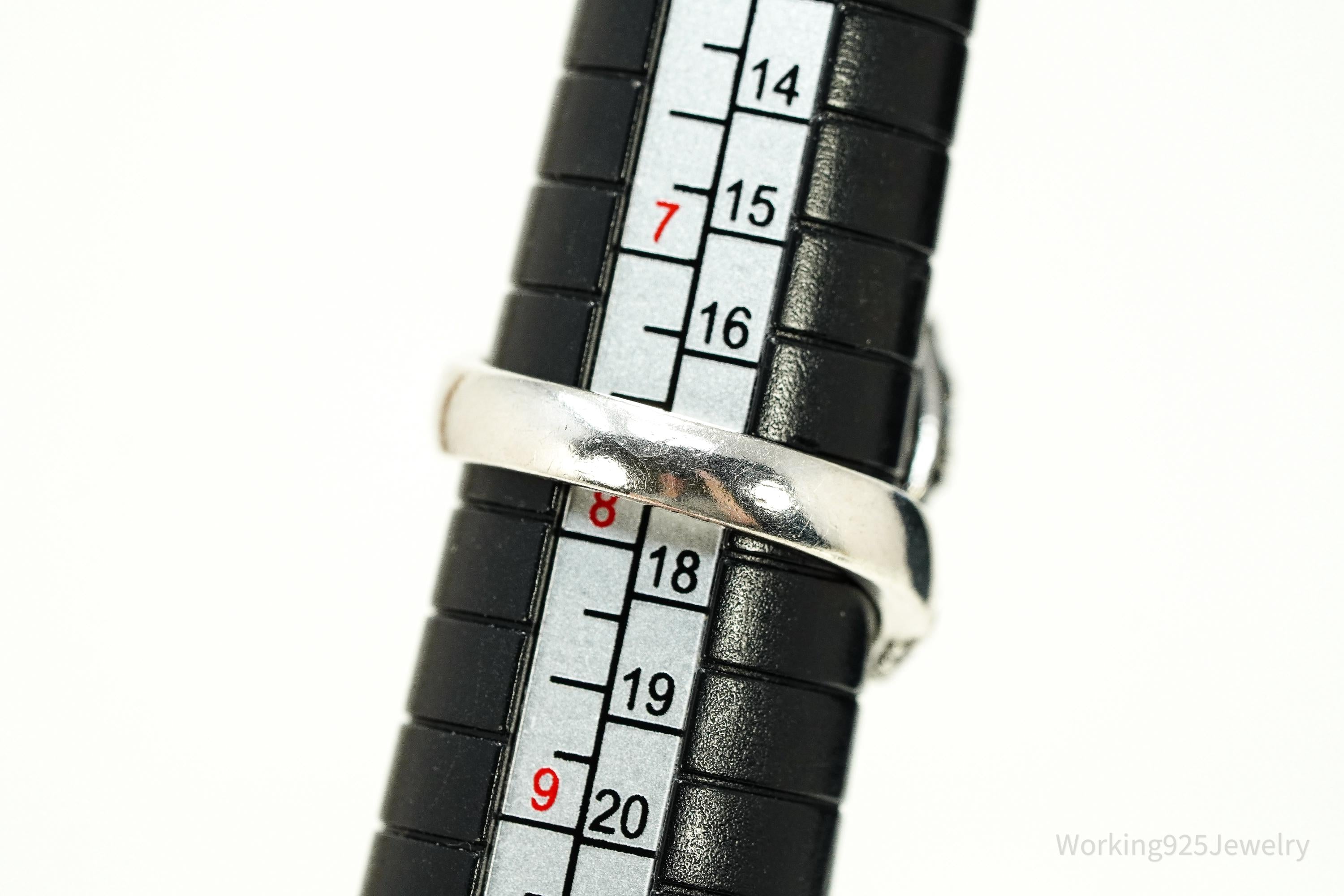 VTG Ross Simons Cubic Zirconia Black Spinel Sterling Silver Ring Size 7.75