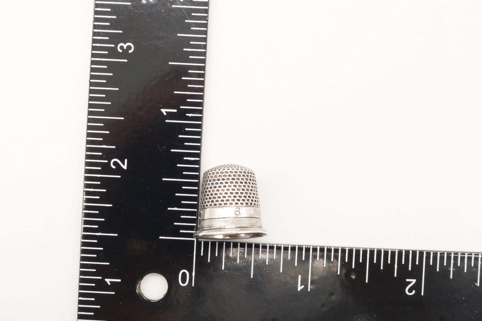 Antique Dome Silver Thimble Size 6