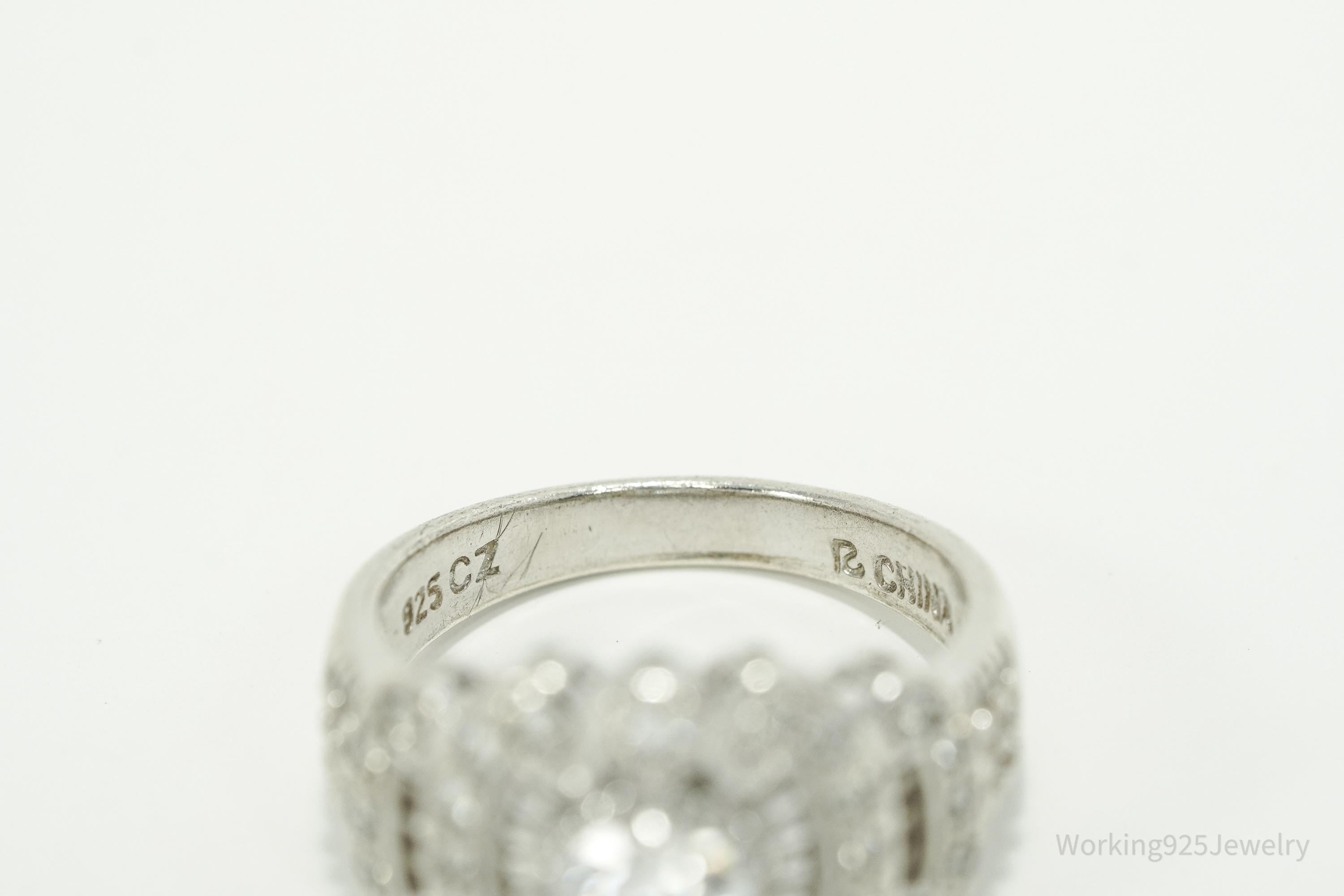 Vintage Cubic Zirconia Sterling Silver Ring - Size 7.25