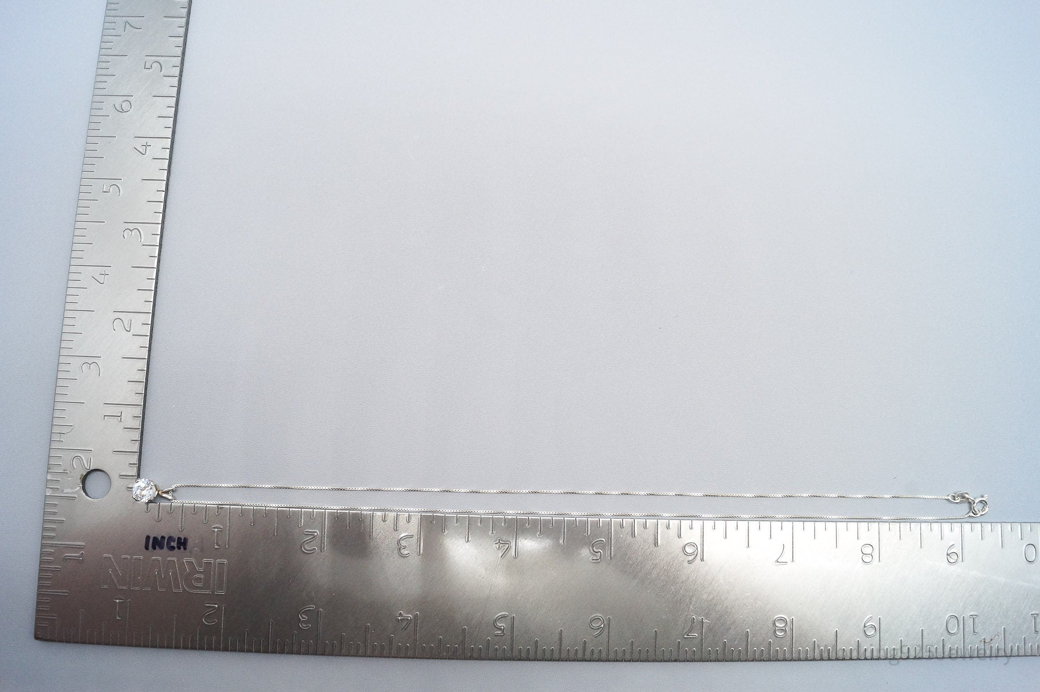 Vintage Cubic Zirconia Sterling Silver Necklace 18"