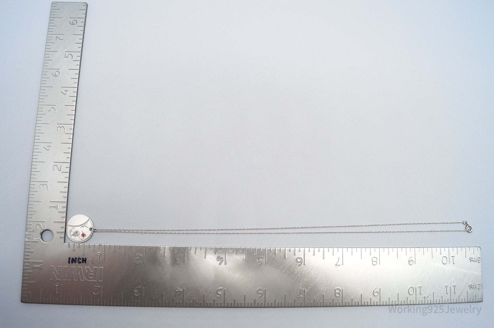 Antique Vintage 1874 Seated Liberty Dime Coin Sterling Silver Chain Necklace - 20"