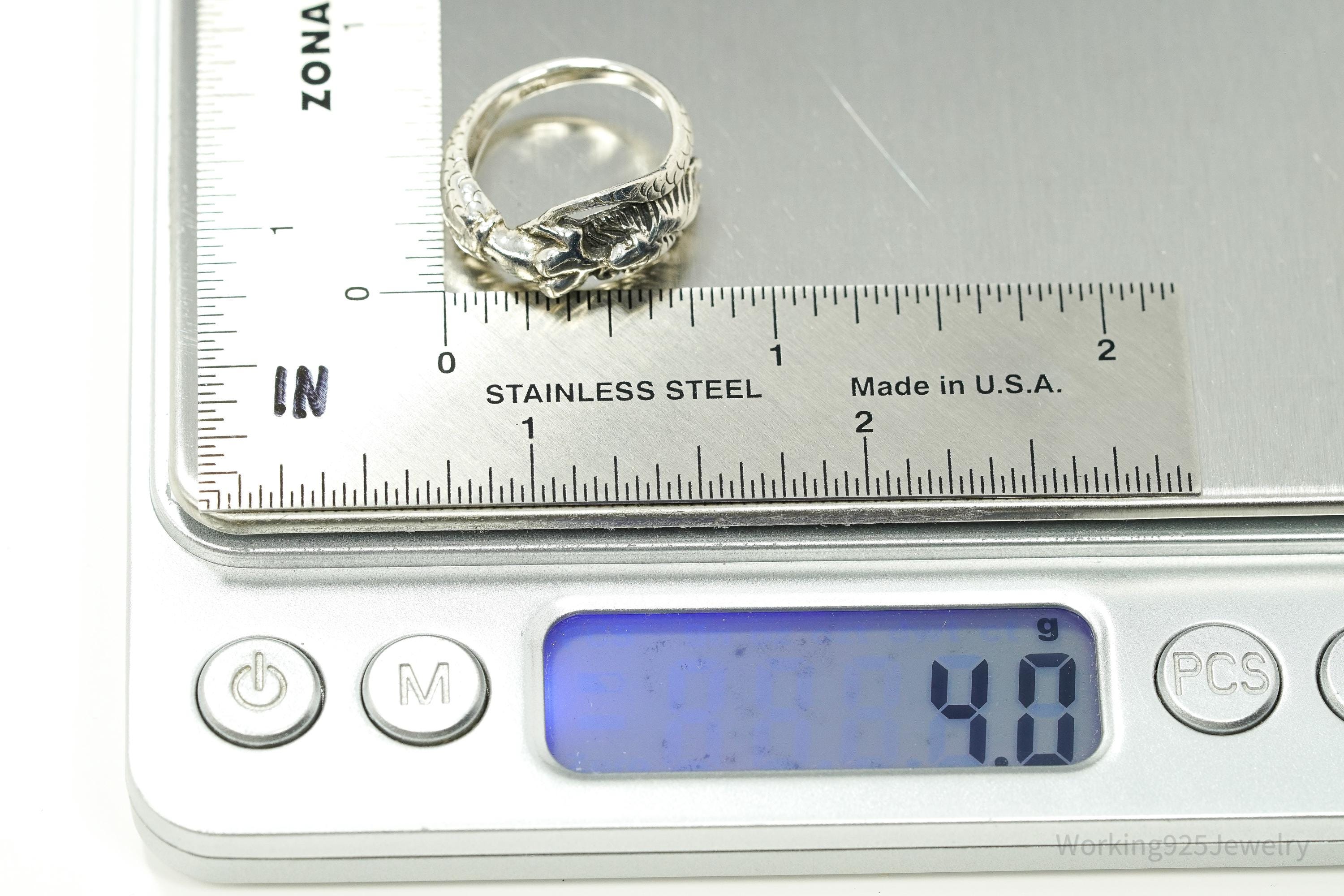 Vintage Wrapped Mermaid Sterling Silver Ring - Size 5.25