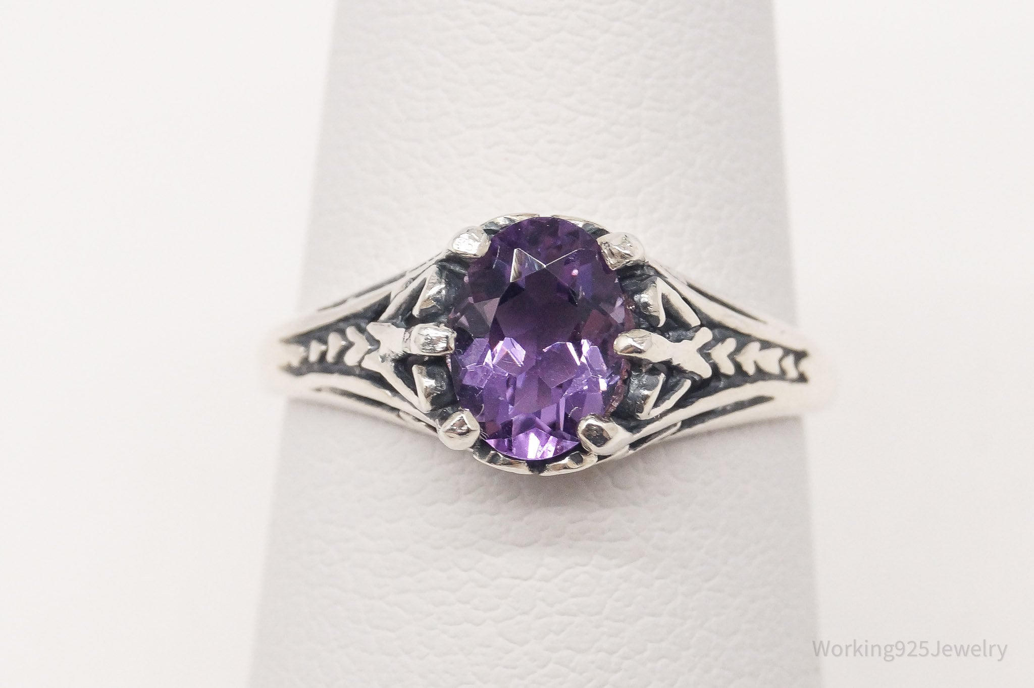 Vintage Designer KABANA Amethyst Sterling Silver Ring - Size 6