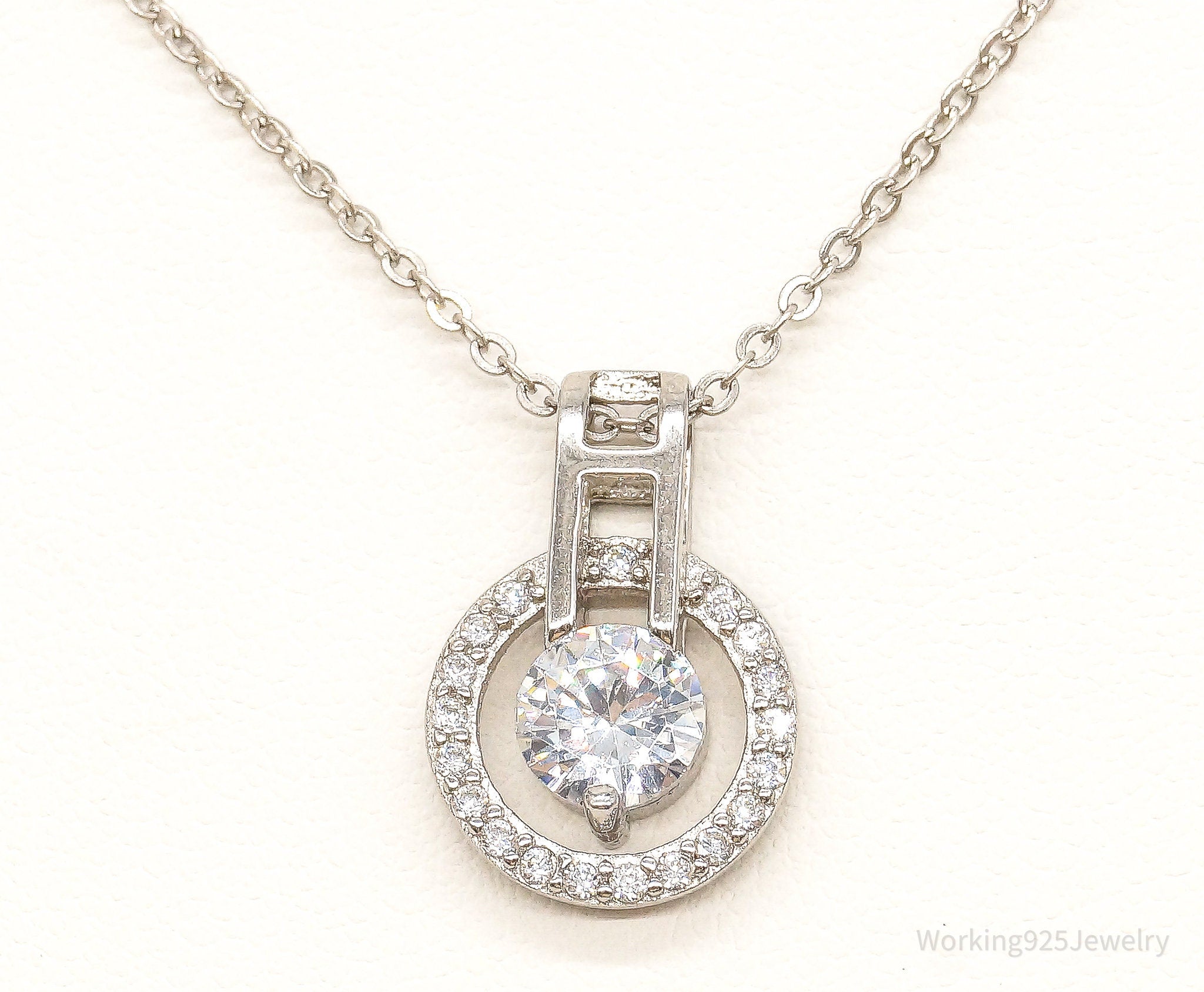 Designer Ryze Cubic Zirconia Sterling Silver Necklace