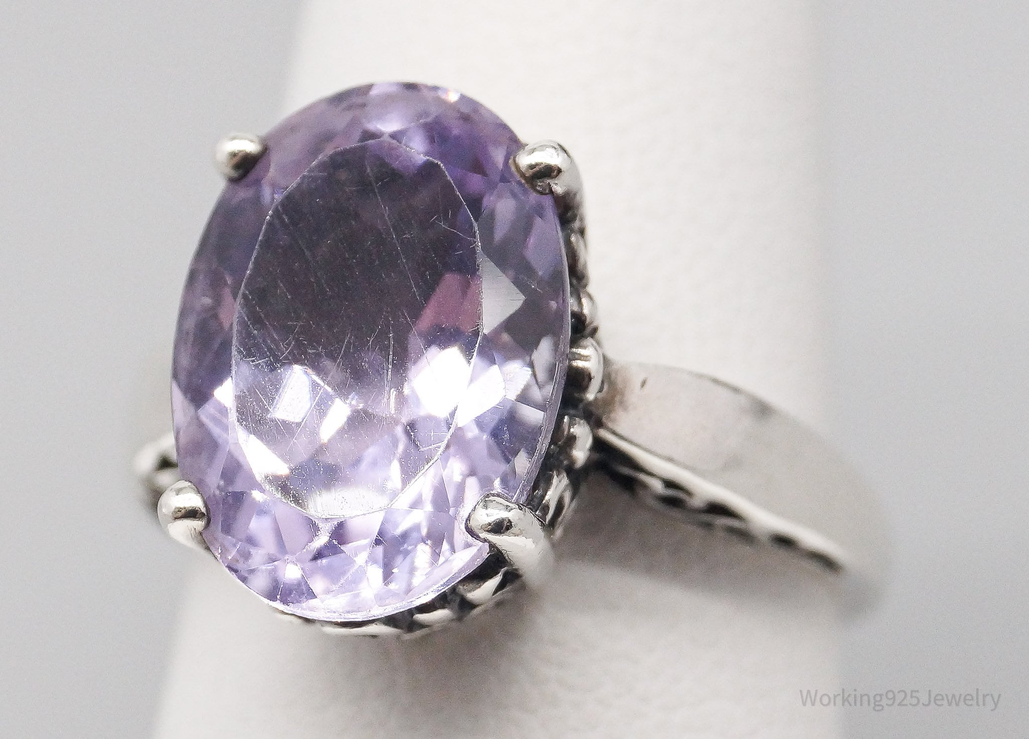 Vintage Designer KABANA Amethyst Sterling Silver Ring - Size 6.75