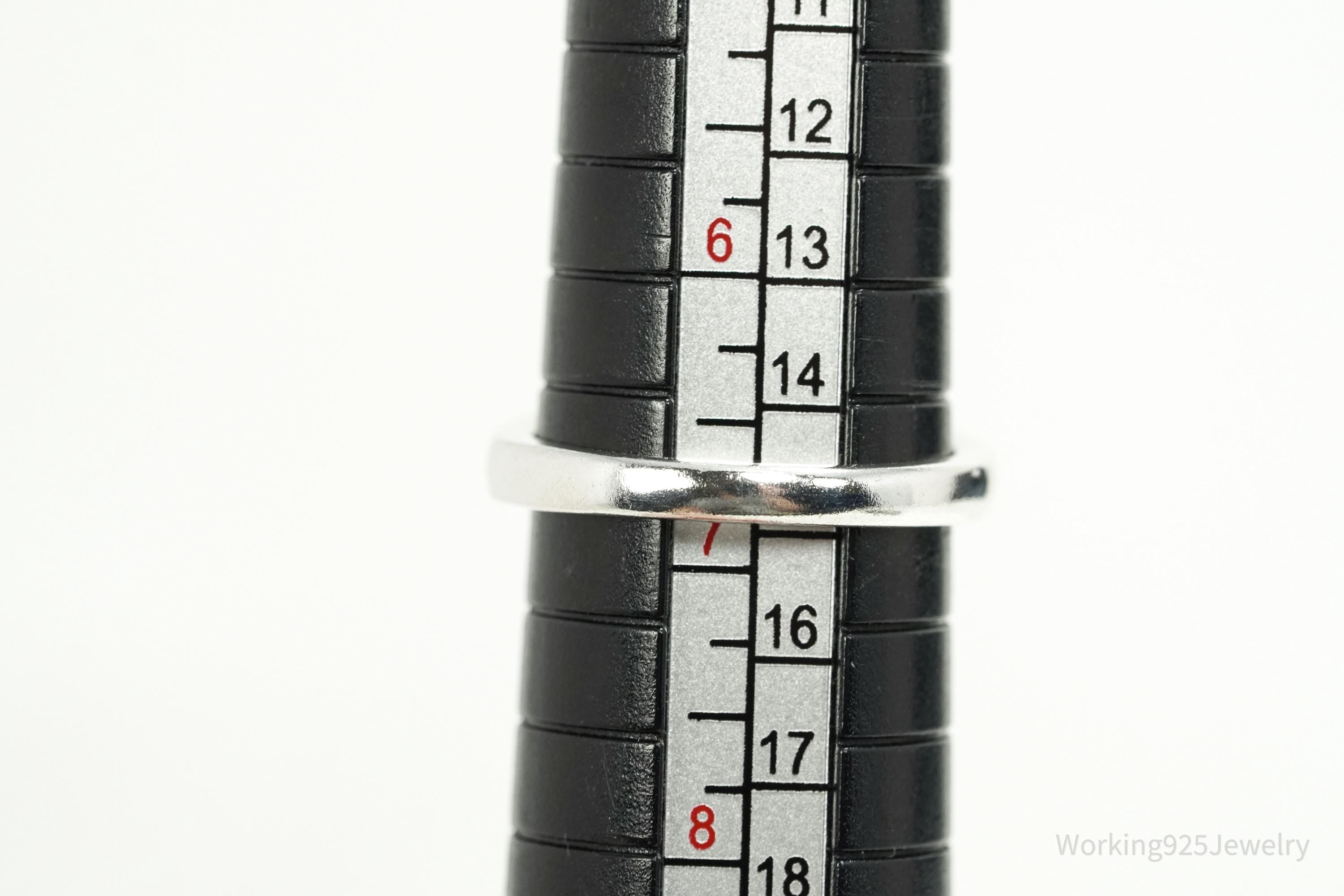 Vintage Amethyst Sterling Silver Ring - Size 6.75