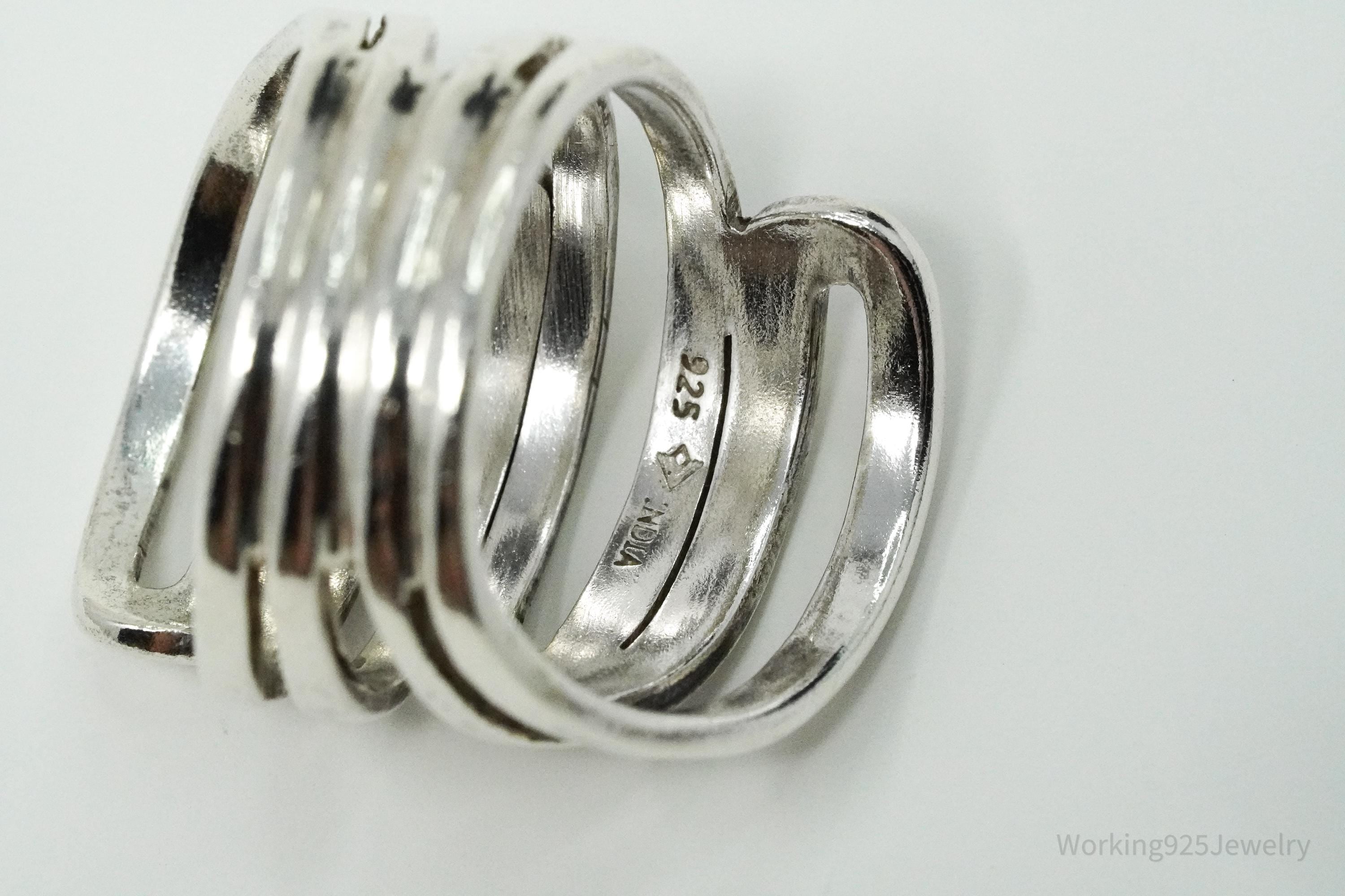 Vintage Designer Silpada "Maze" Modernist Style Sterling Silver Ring - Size 9.25