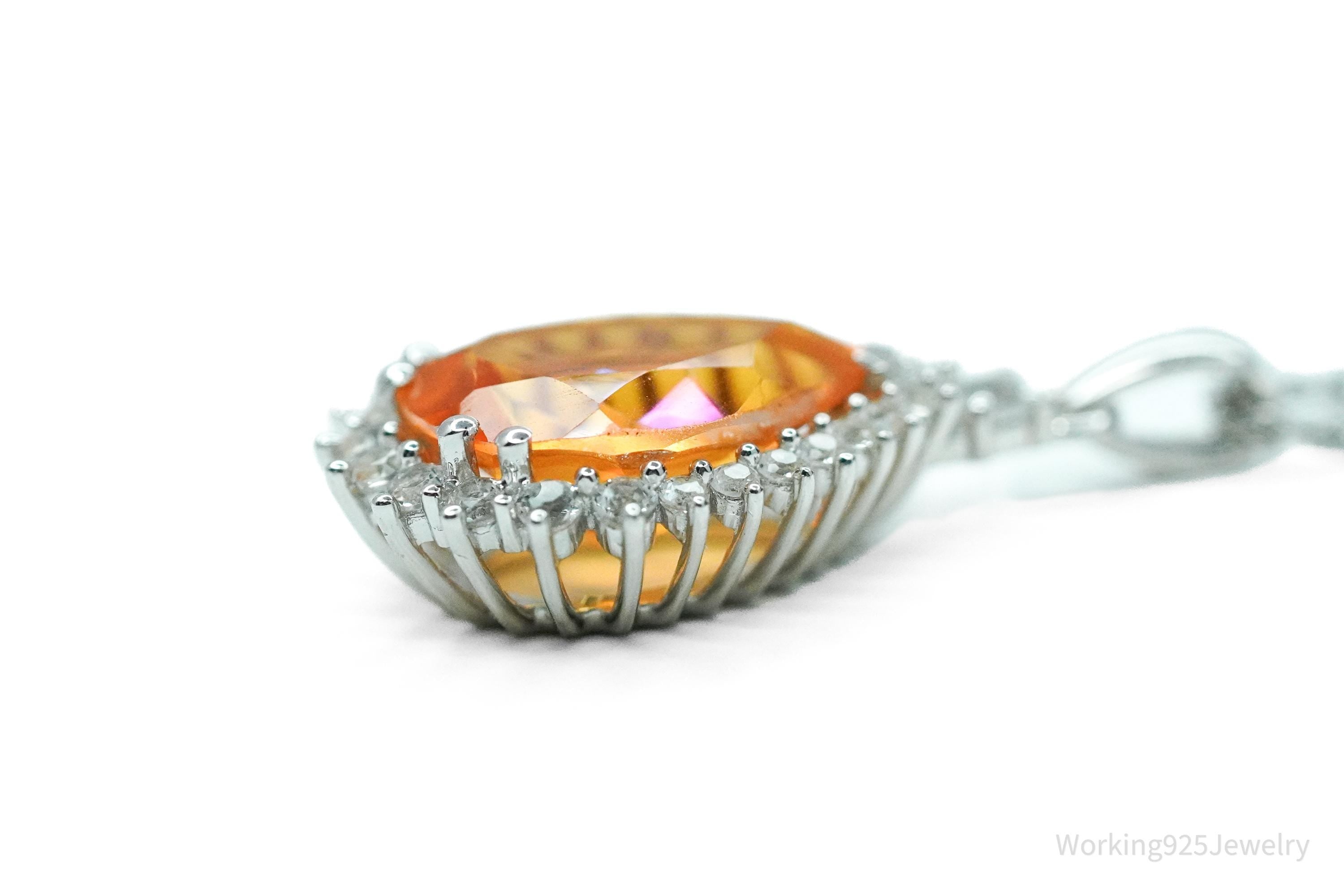 JTV's TGGC Orange Mystic Topaz & White Topaz Sterling Silver Necklace 18"