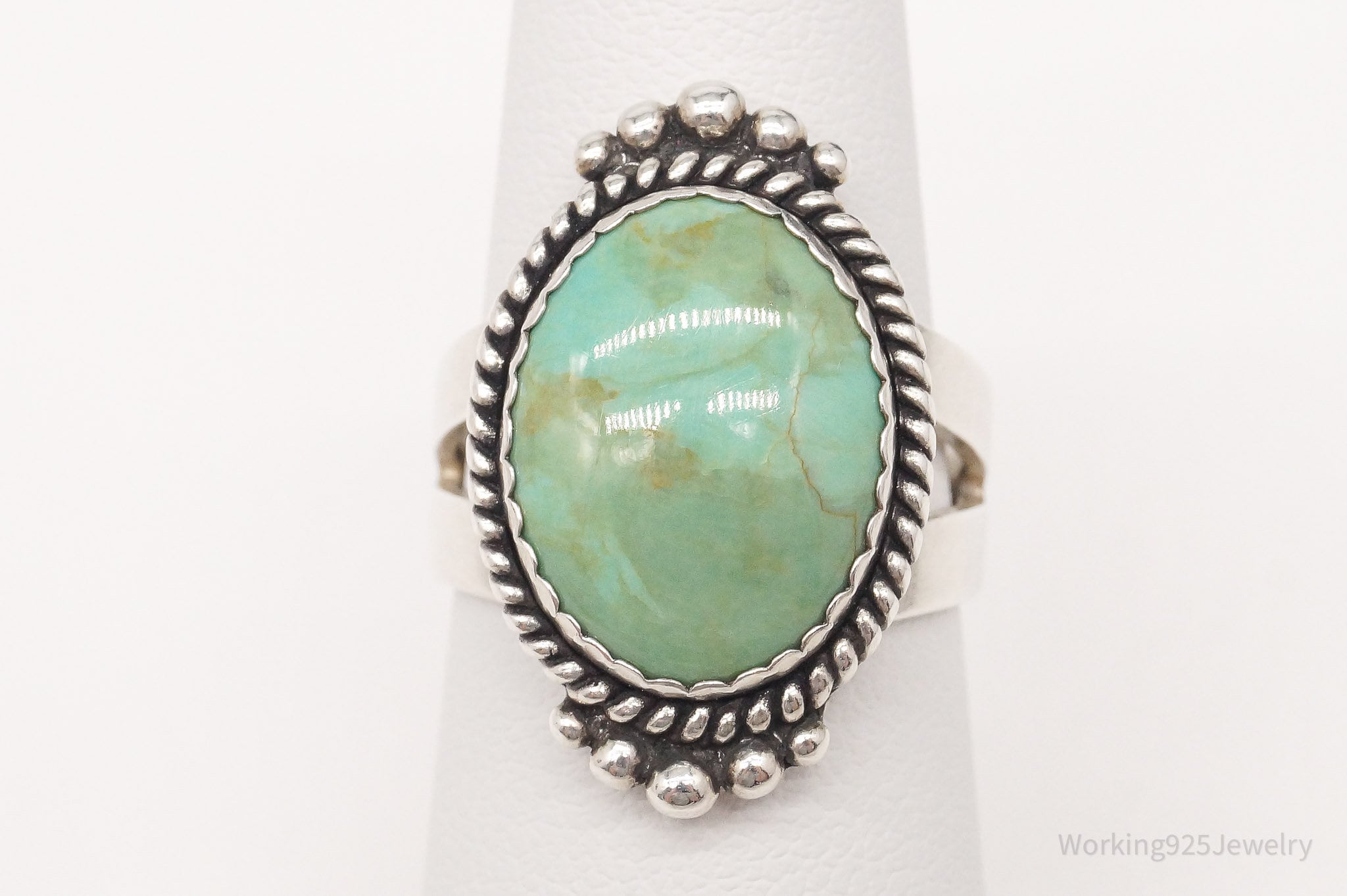 VTG Southwestern Carolyn Pollack Turquoise Sterling Silver Ring Size 6