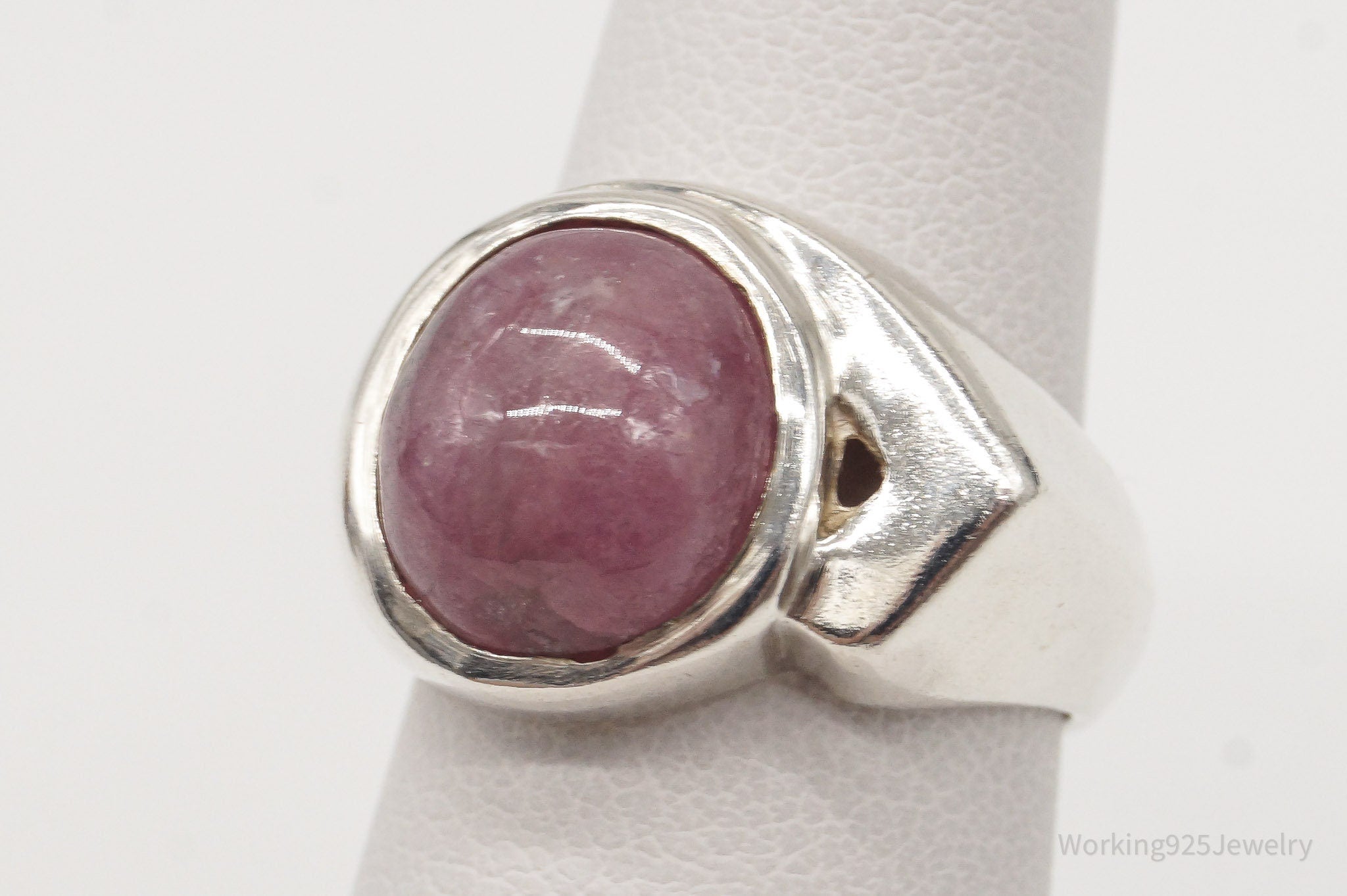 Vintage Rhodonite Silver Ring - Size 5.25