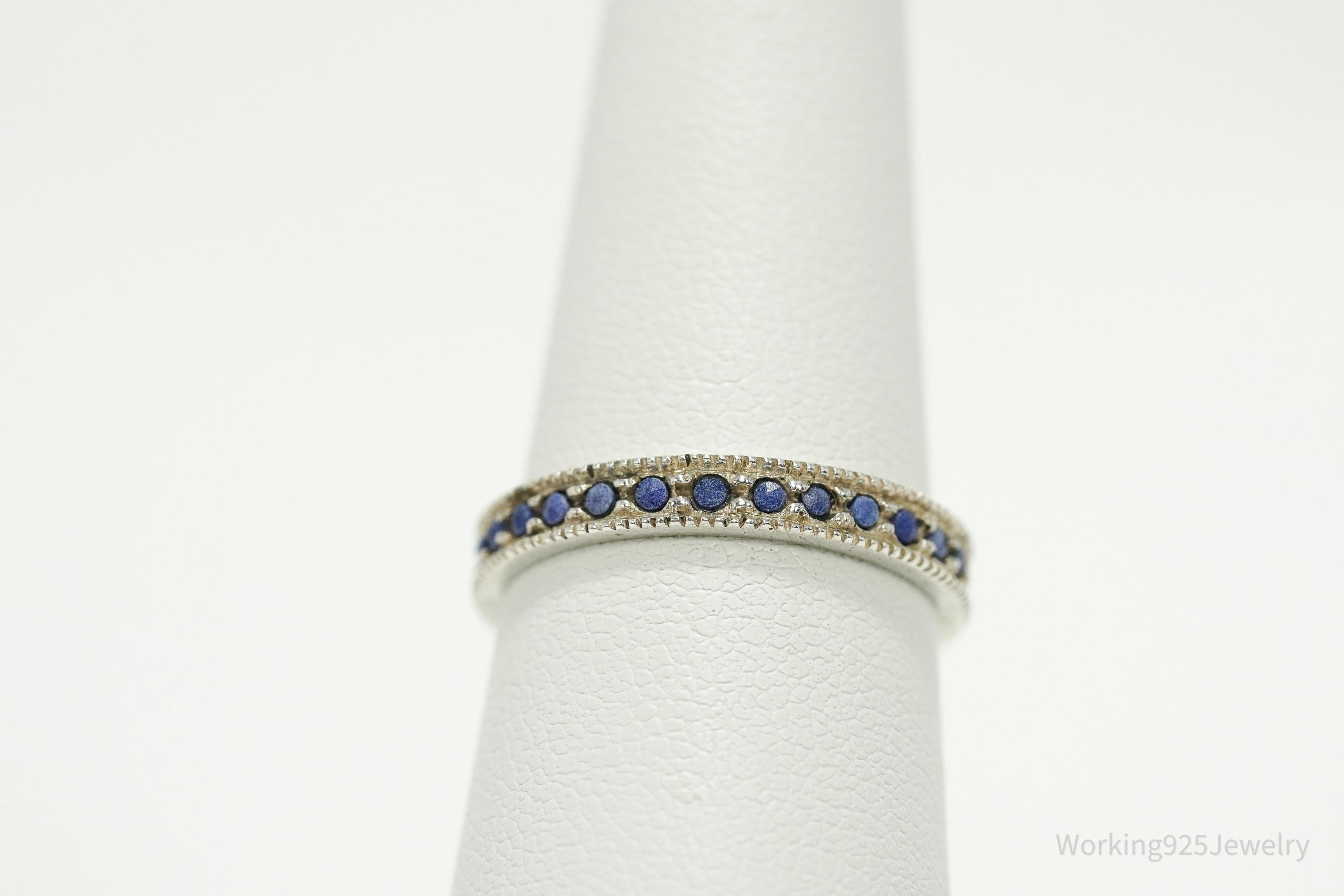 Vintage Lapis Lazuli Sterling Silver Ring - Size 6.75