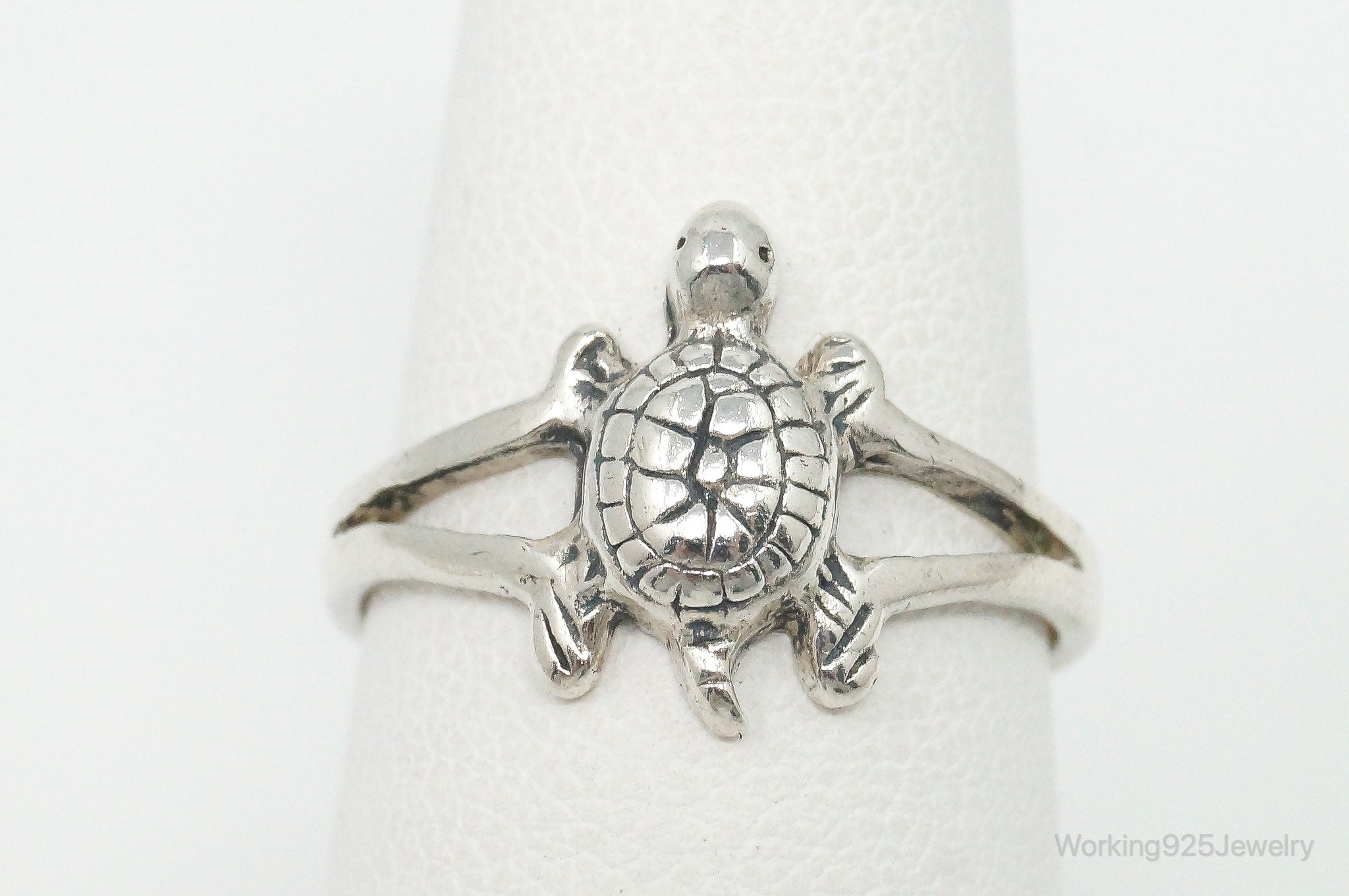 Vintage Sea Turtle Sterling Silver Ring - Size 6.25