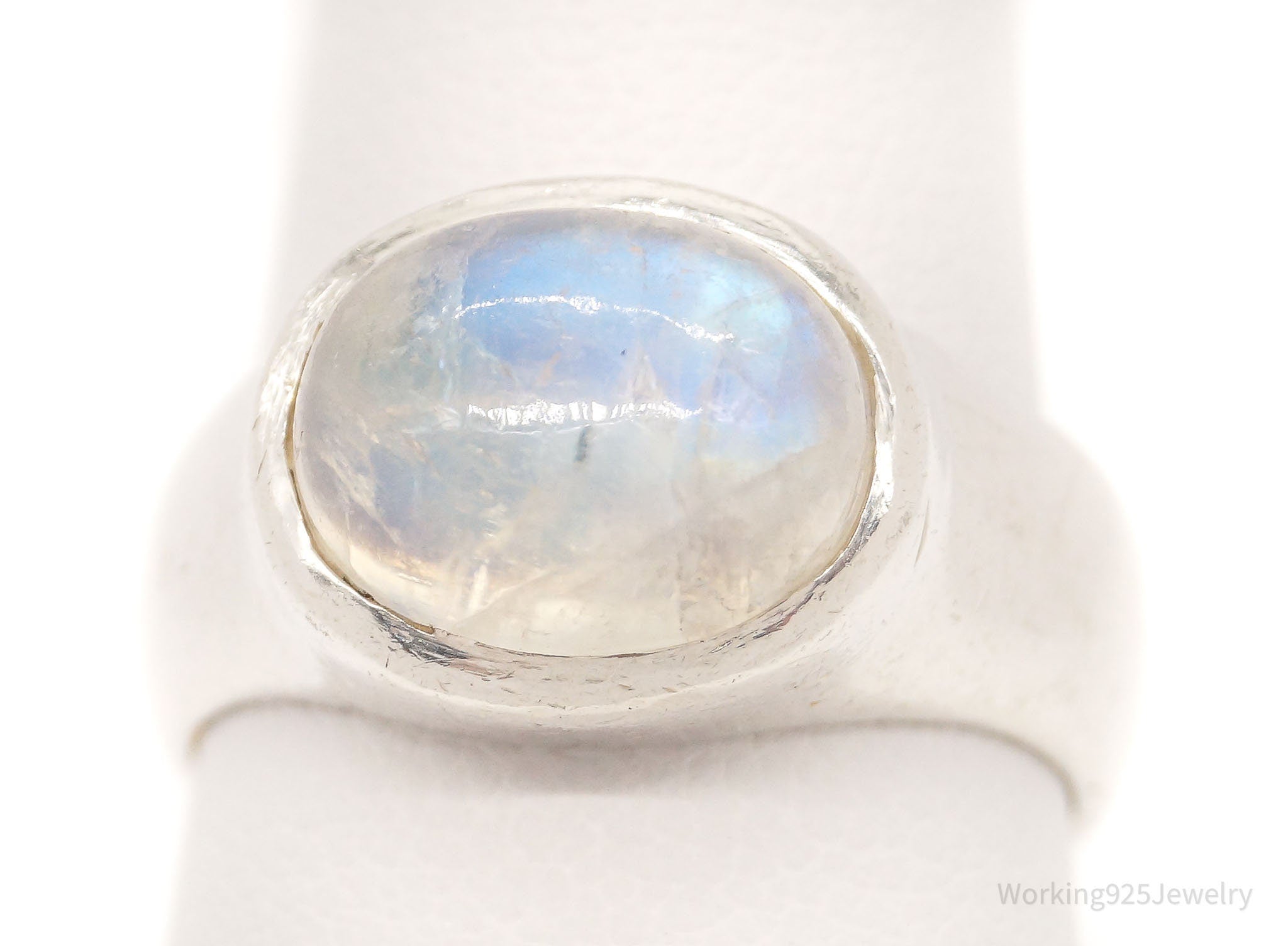 Vintage Moonstone Silver Ring - Size 6.75