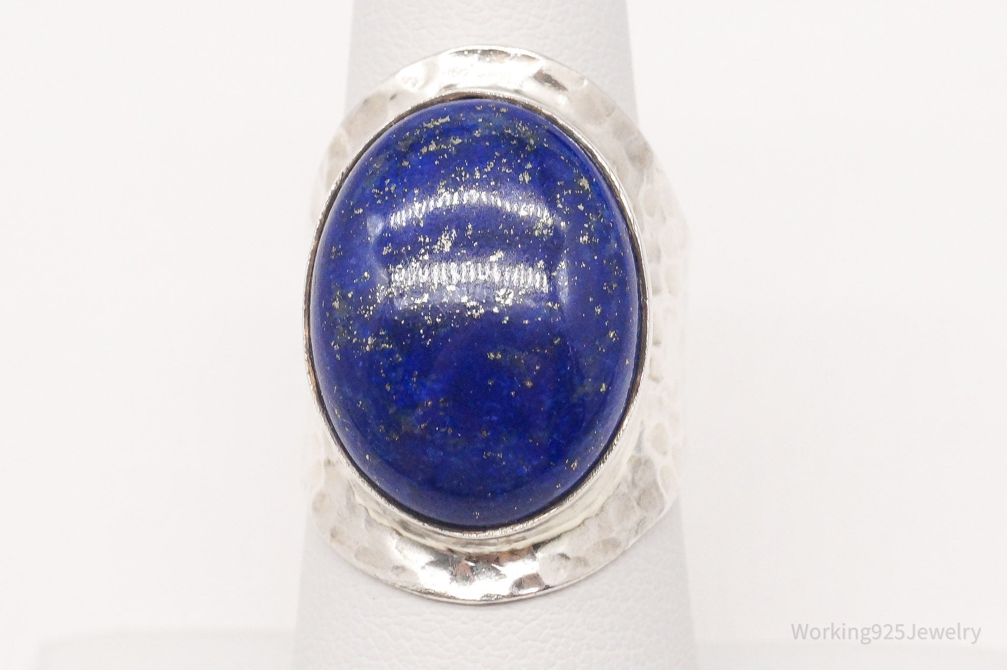 Vintage Lapis Lazuli Sterling Silver Ring Size 6.75