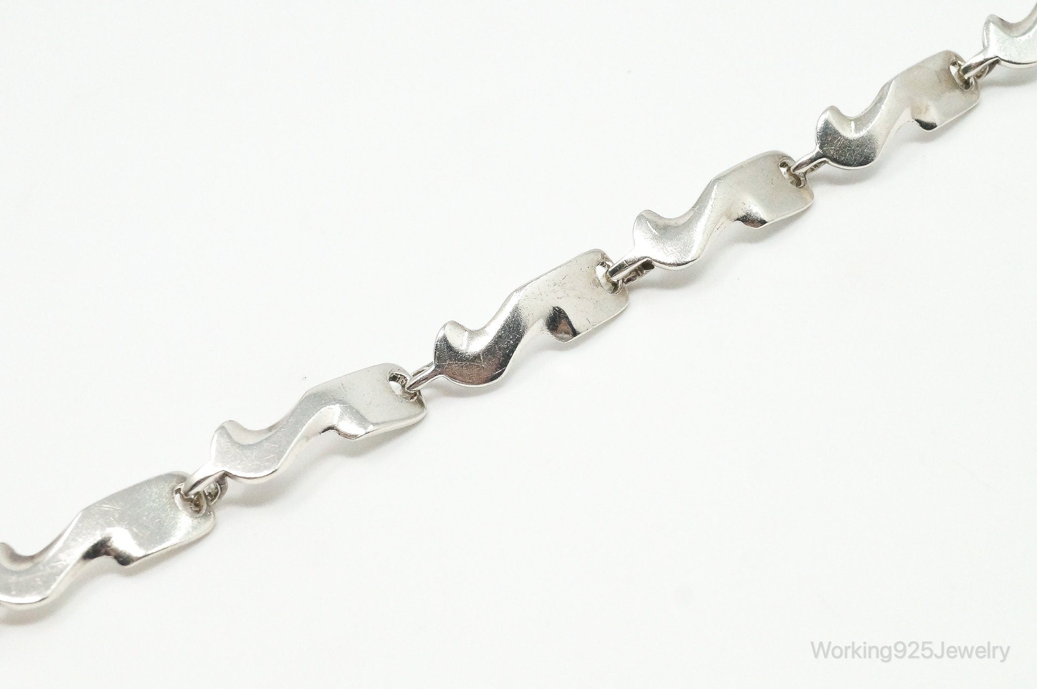 Vintage Taxco Mexico Modernist Sterling Silver Bracelet