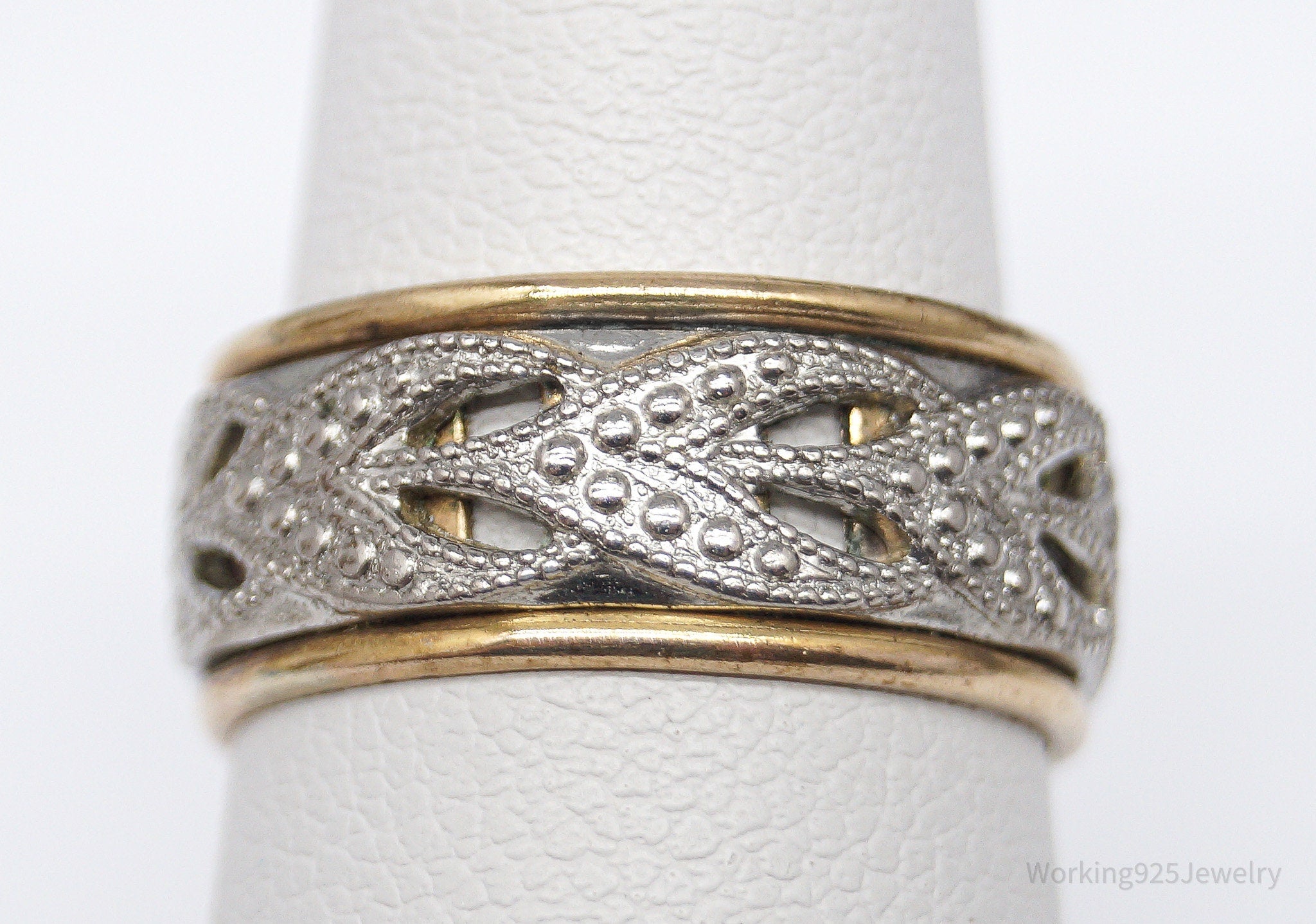 Vintage Vargas Mfg. Co. 10K Gold Filled Sterling Silver Band Ring - Size 5.75