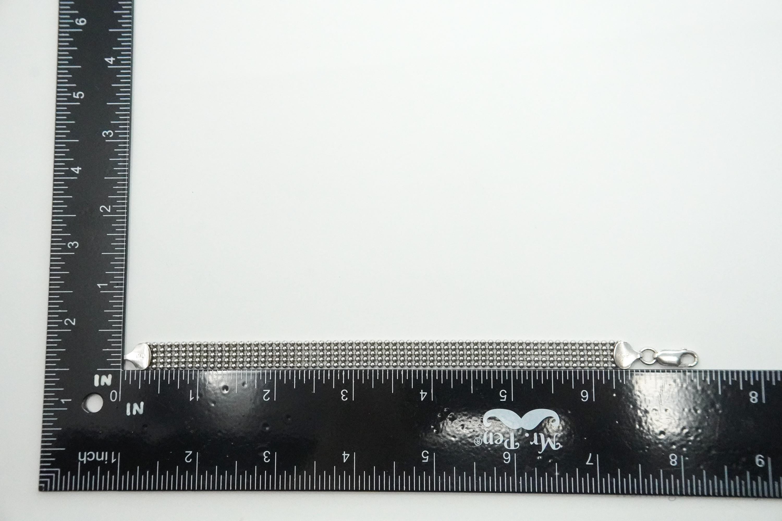 Vintage Italian Mesh Style Sterling Silver Bracelet 7.25"