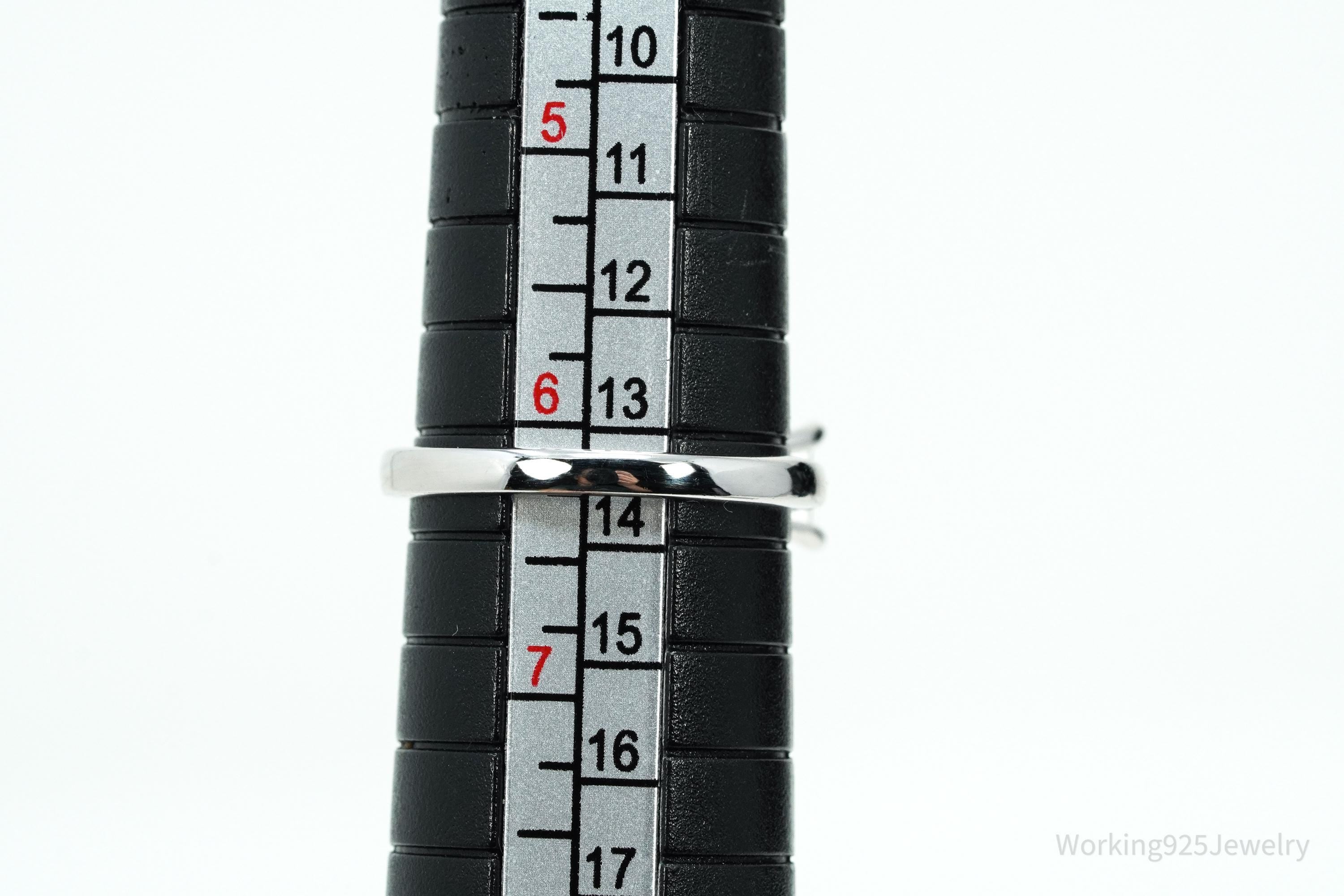 Vintage JCM White Diamonique Cubic Zirconia Sterling Silver Ring Size 6.25