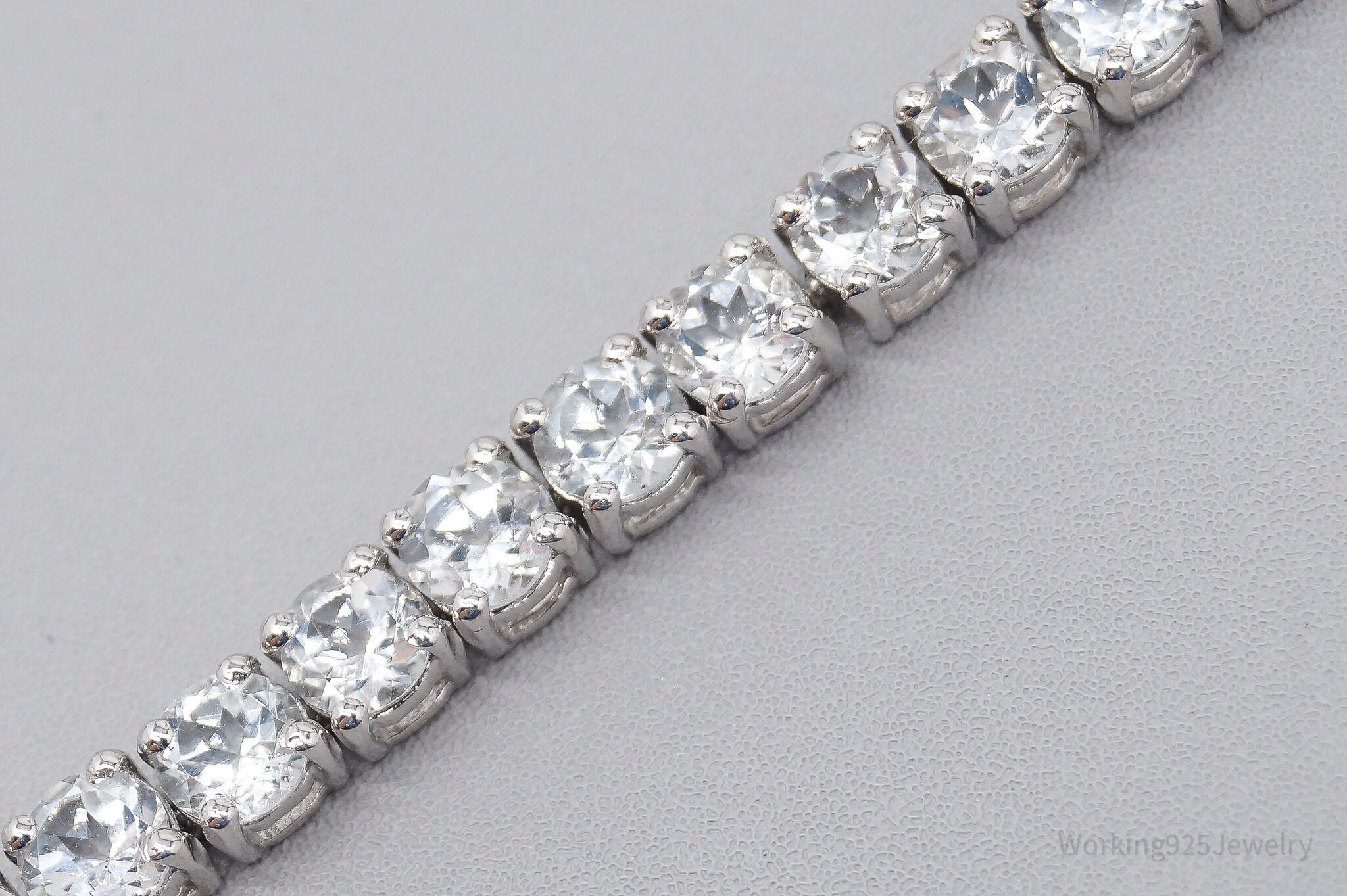 JTV TGGC Large White Topaz Sterling Silver Bracelet - 7.75"