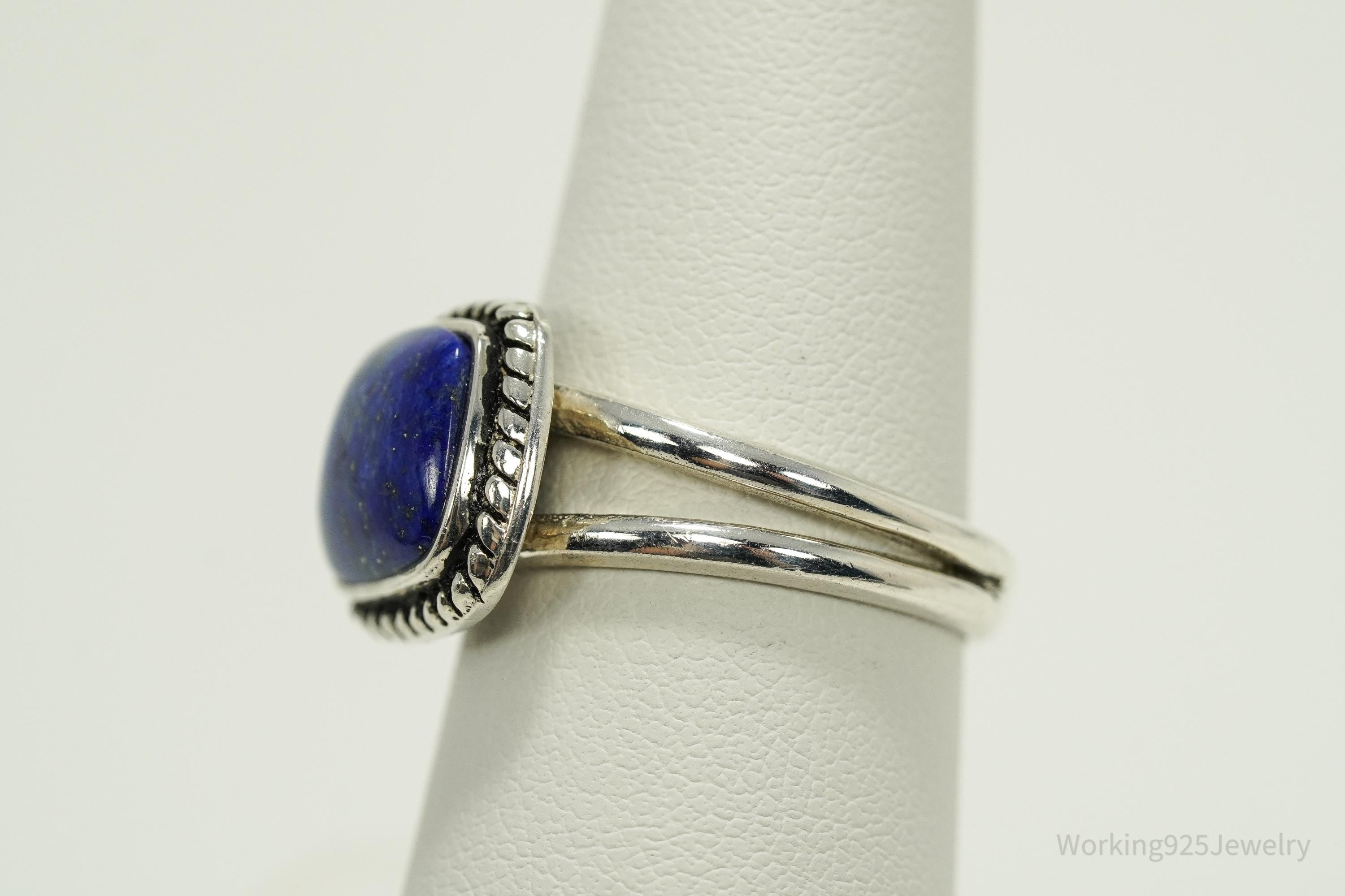 Vintage Designer BARSE Lapis Lazuli Sterling Silver Ring - Size 7.75