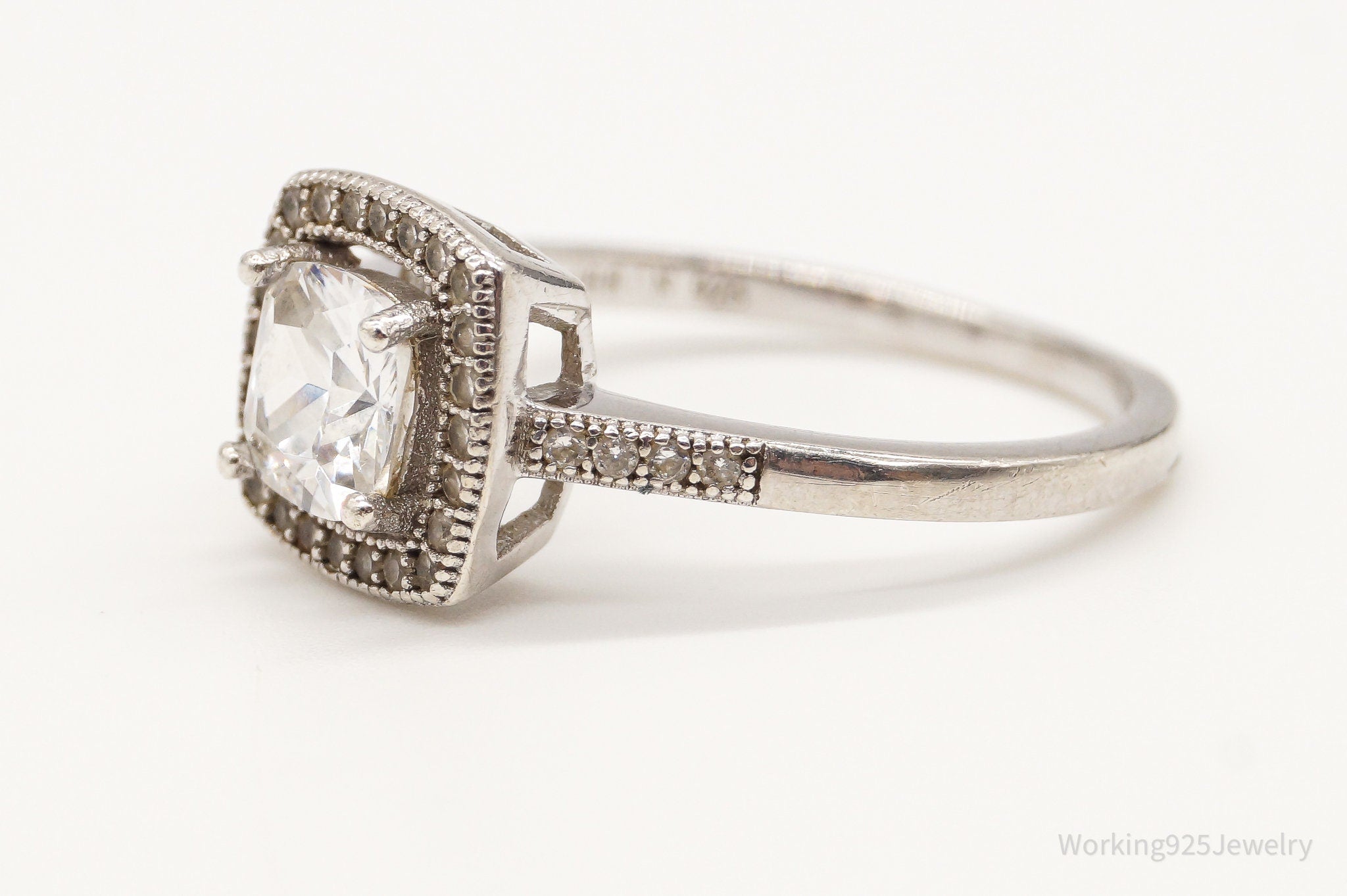 Vintage IBB Cubic Zirconia Sterling Silver Ring - Size 8.75