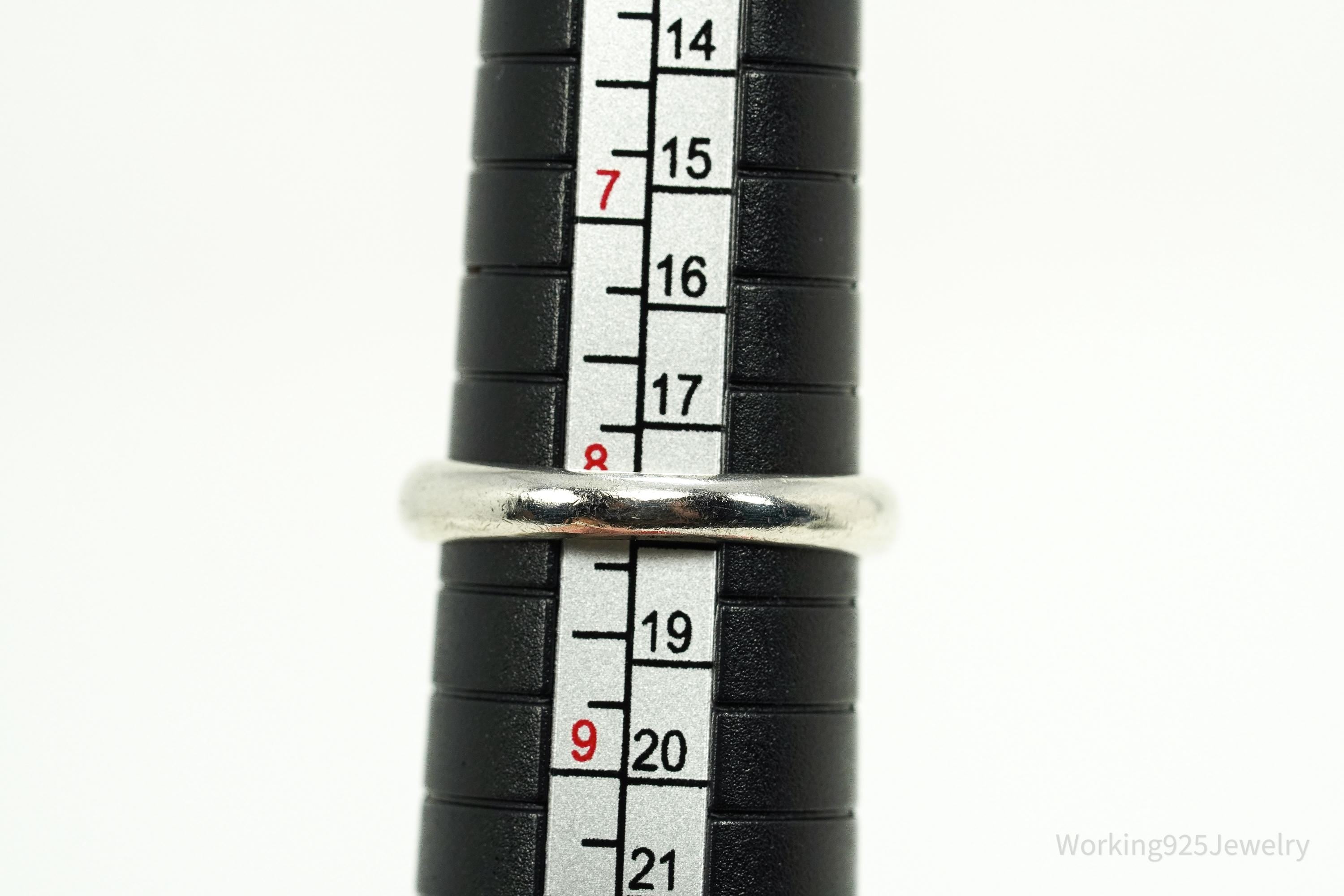 Vintage Green Peridot Sterling Silver Ring - Size 8