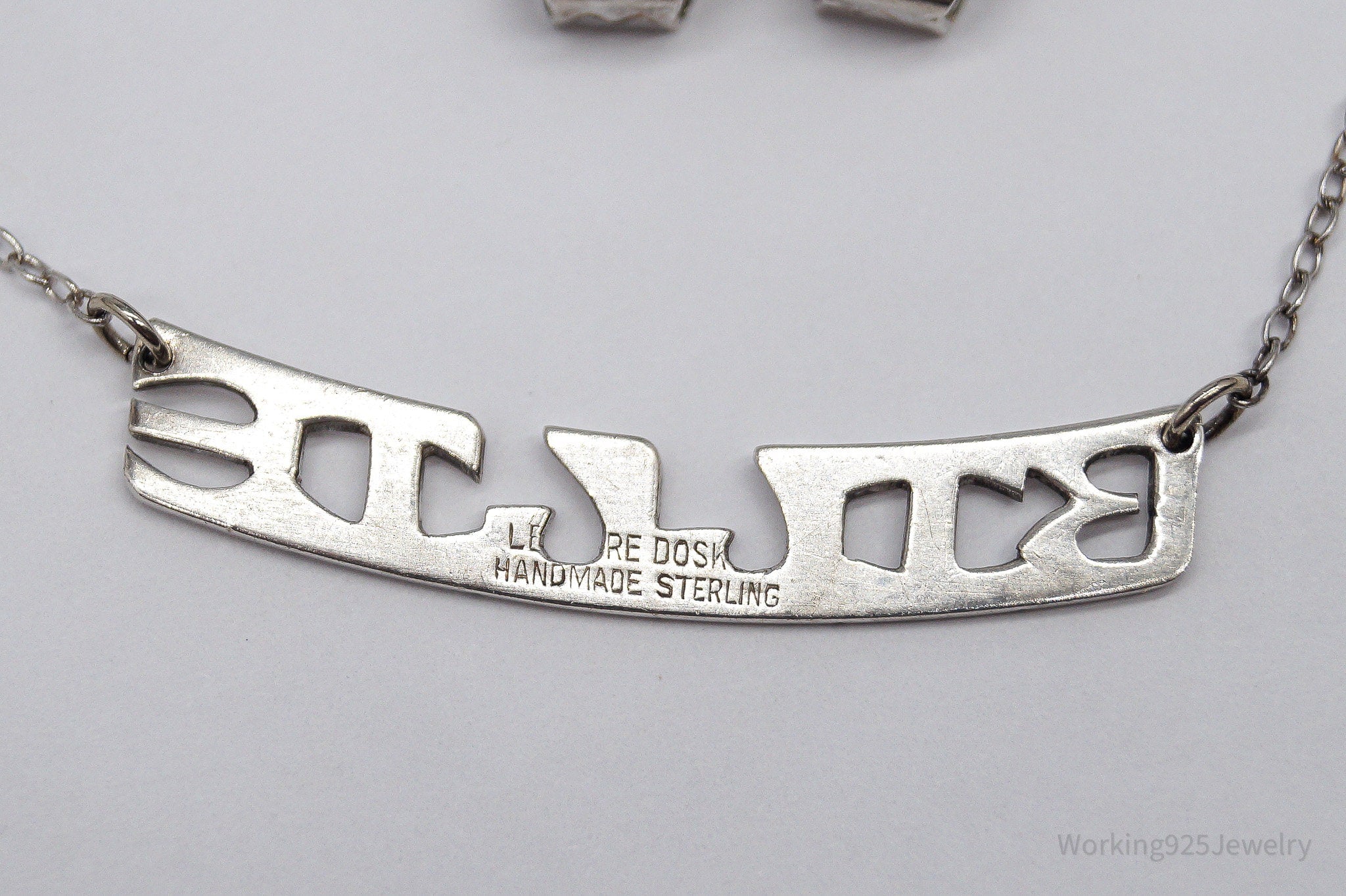 Vintage Leonore Doskow "BILLIE " Name Sterling Silver Sweater Clips
