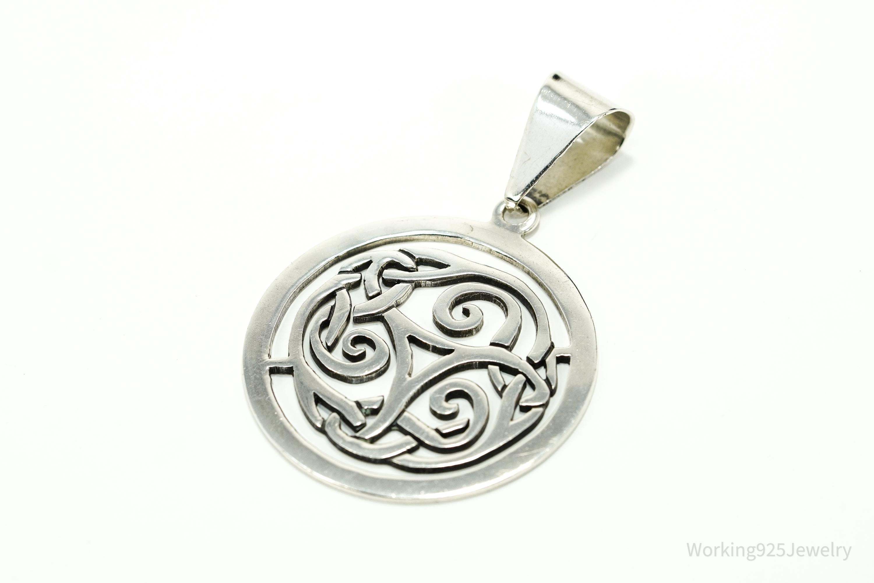 Vintage Retired Silpada Large Celtic Triskele Knot Sterling Silver Pendant