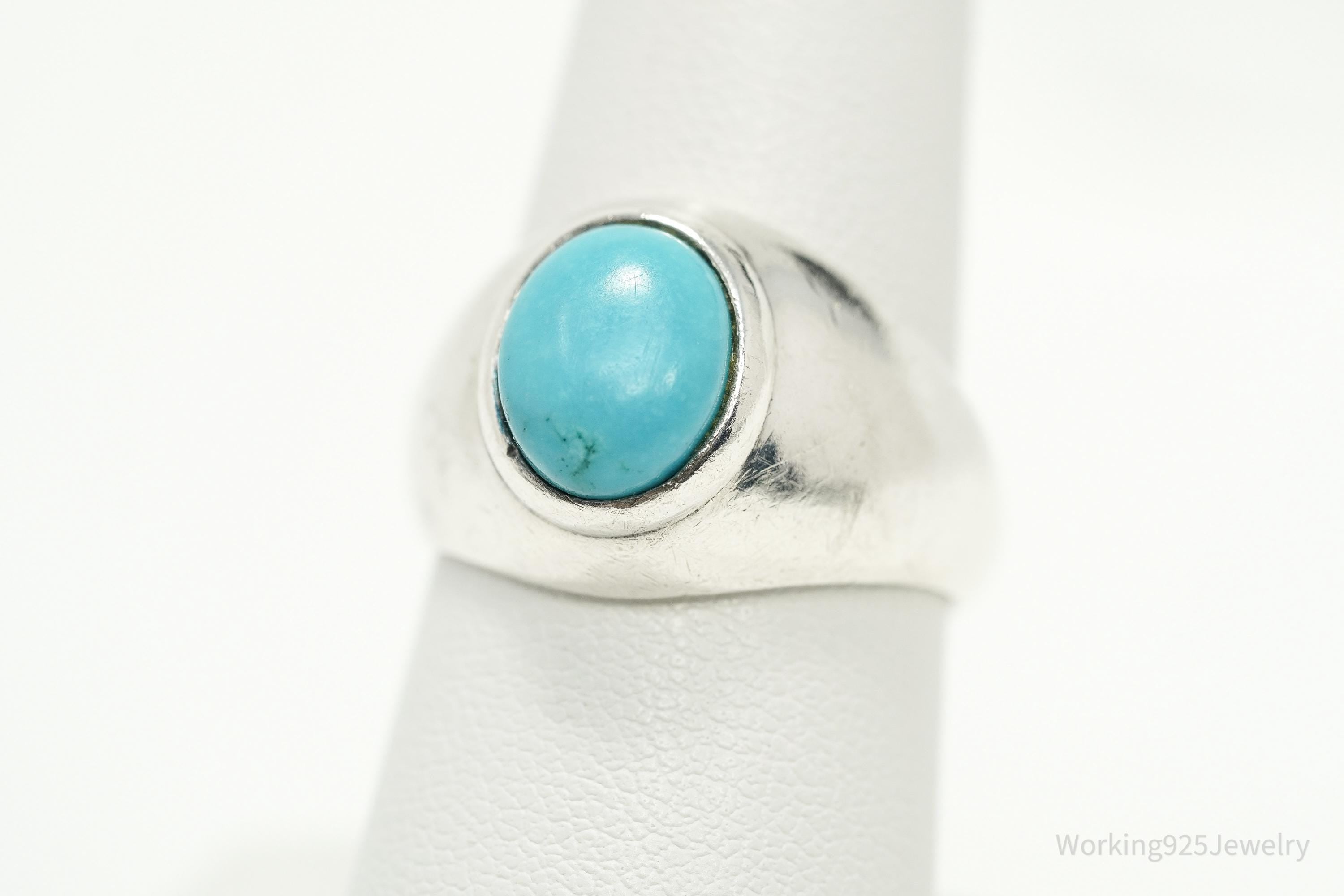 Vintage Turquoise Sterling Silver Ring - Size 7.25