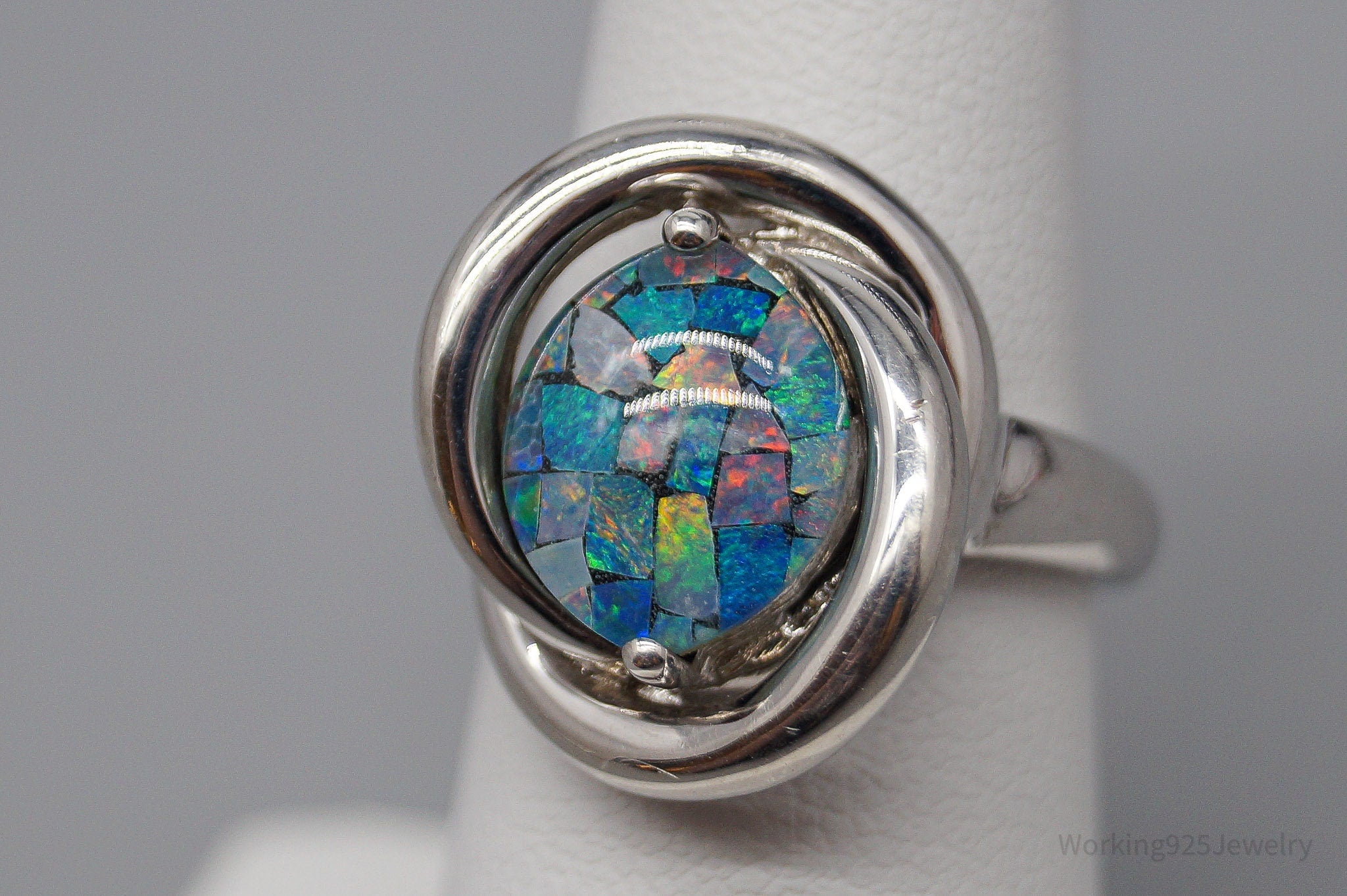 Vintage KN Opal Sterling Silver Ring - Size 7