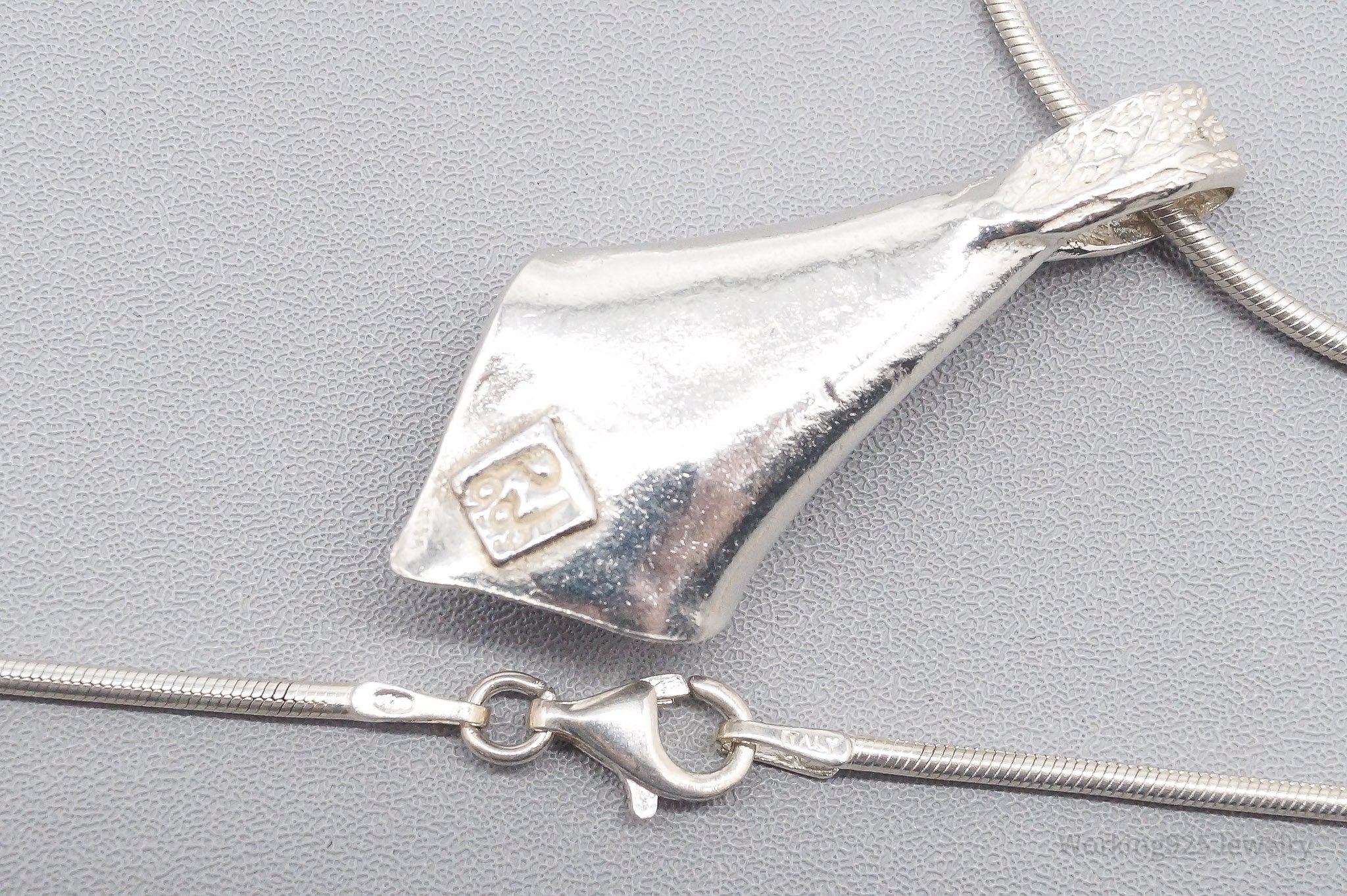 Vintage Calla Lily Flower Sterling Silver Necklace 20"