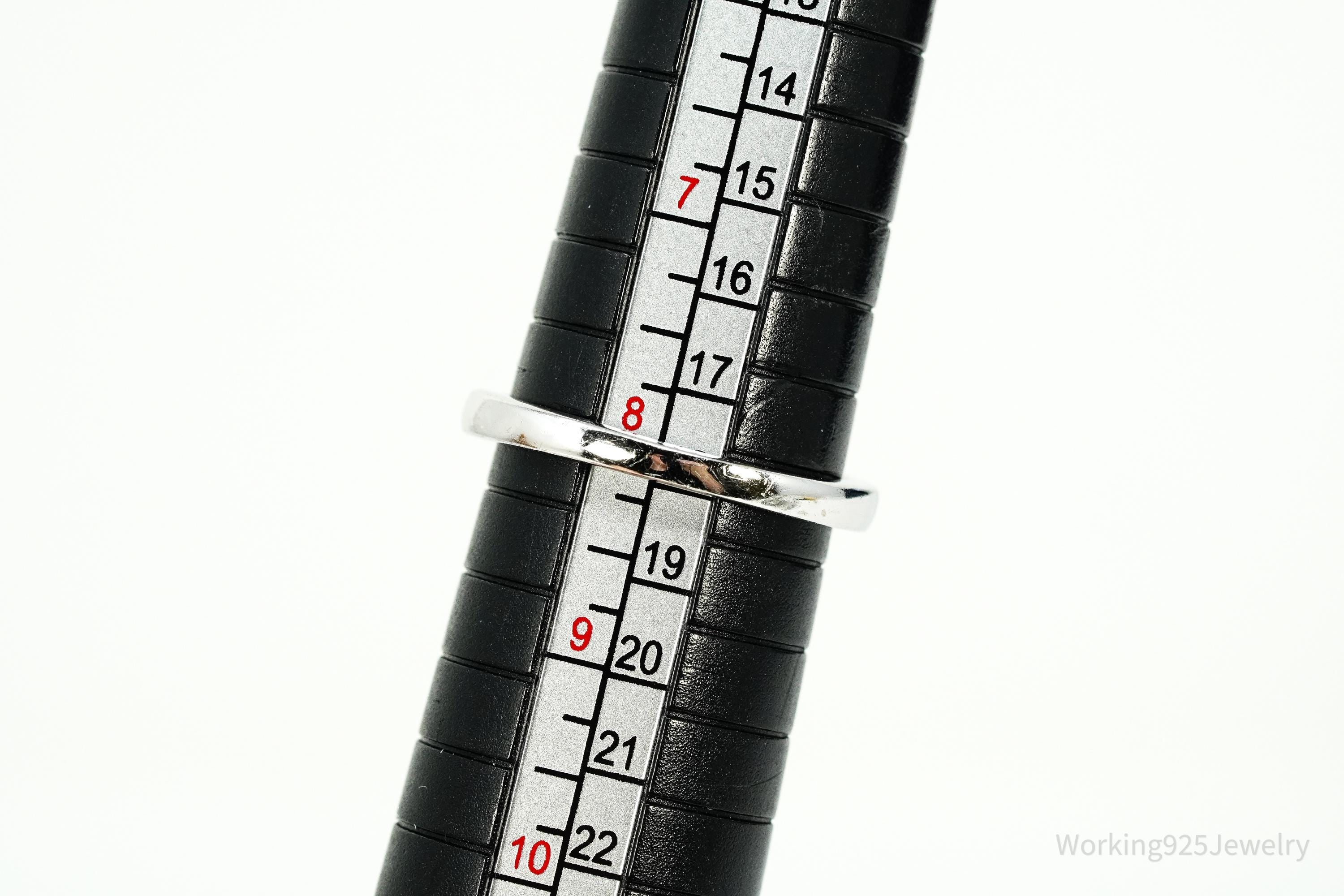 Vintage Cubic Zirconia Sterling Silver Ring Size 8