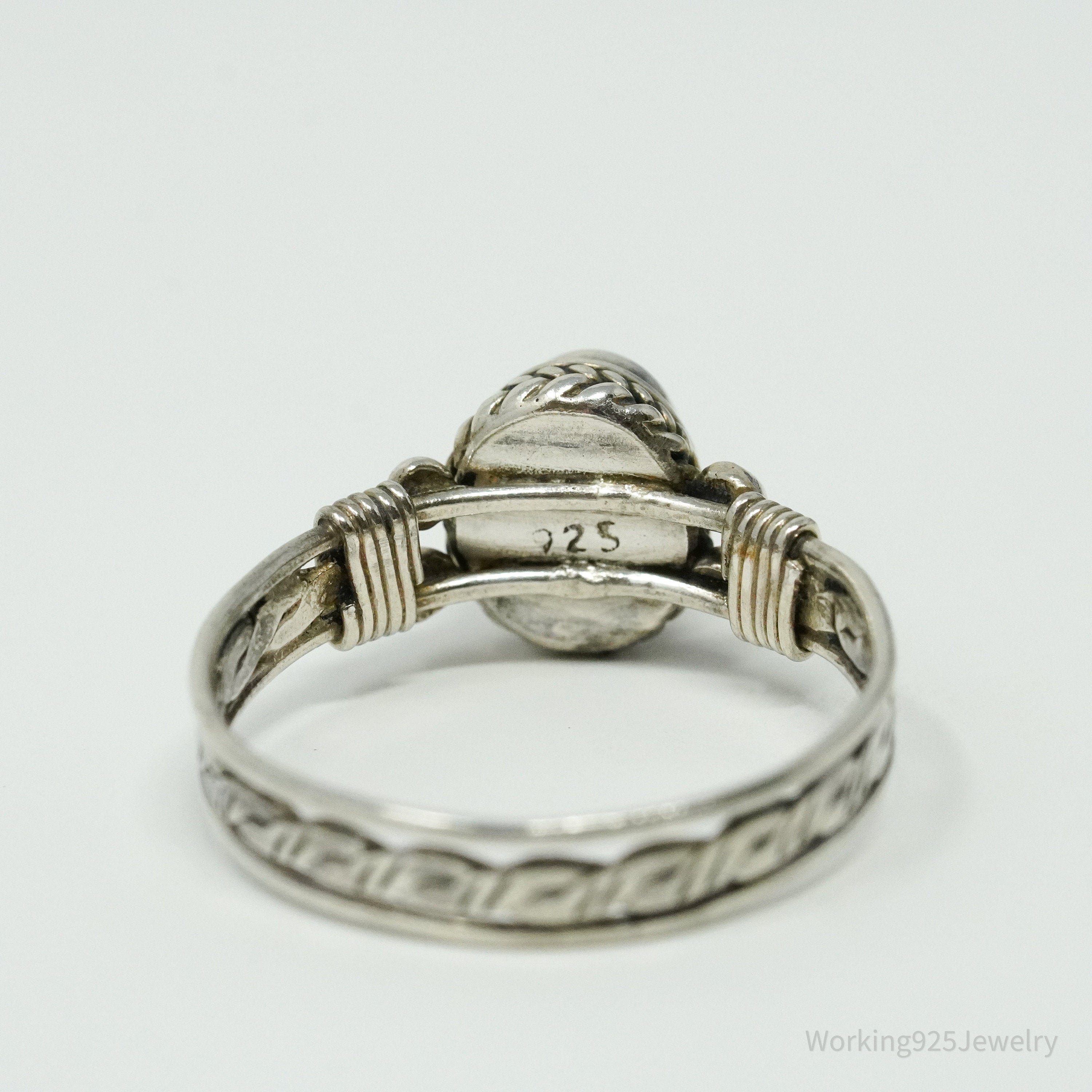 Vintage Peridot Sterling Silver Ring - Size 9.25