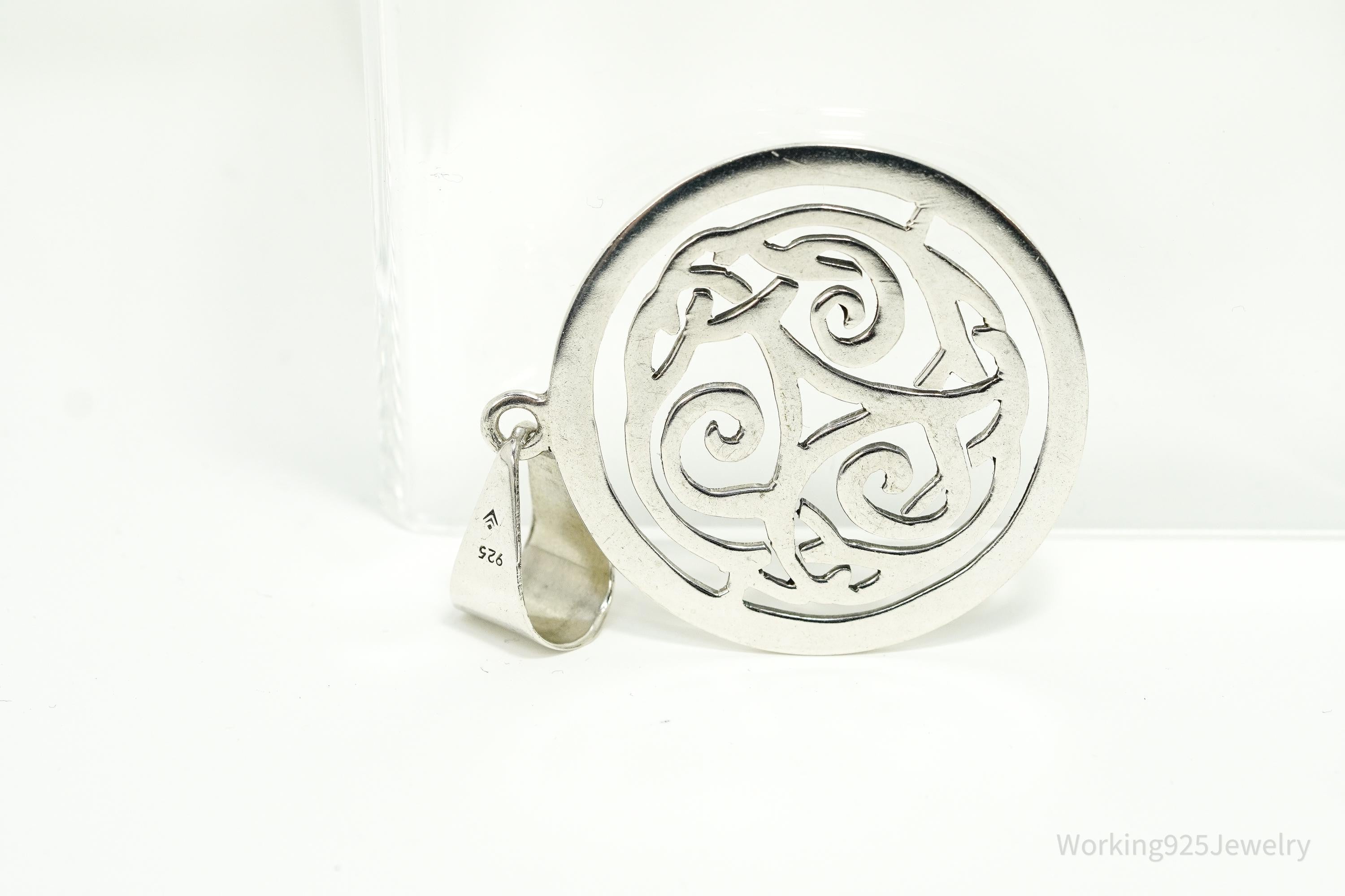 Vintage Retired Silpada Large Celtic Triskele Knot Sterling Silver Pendant