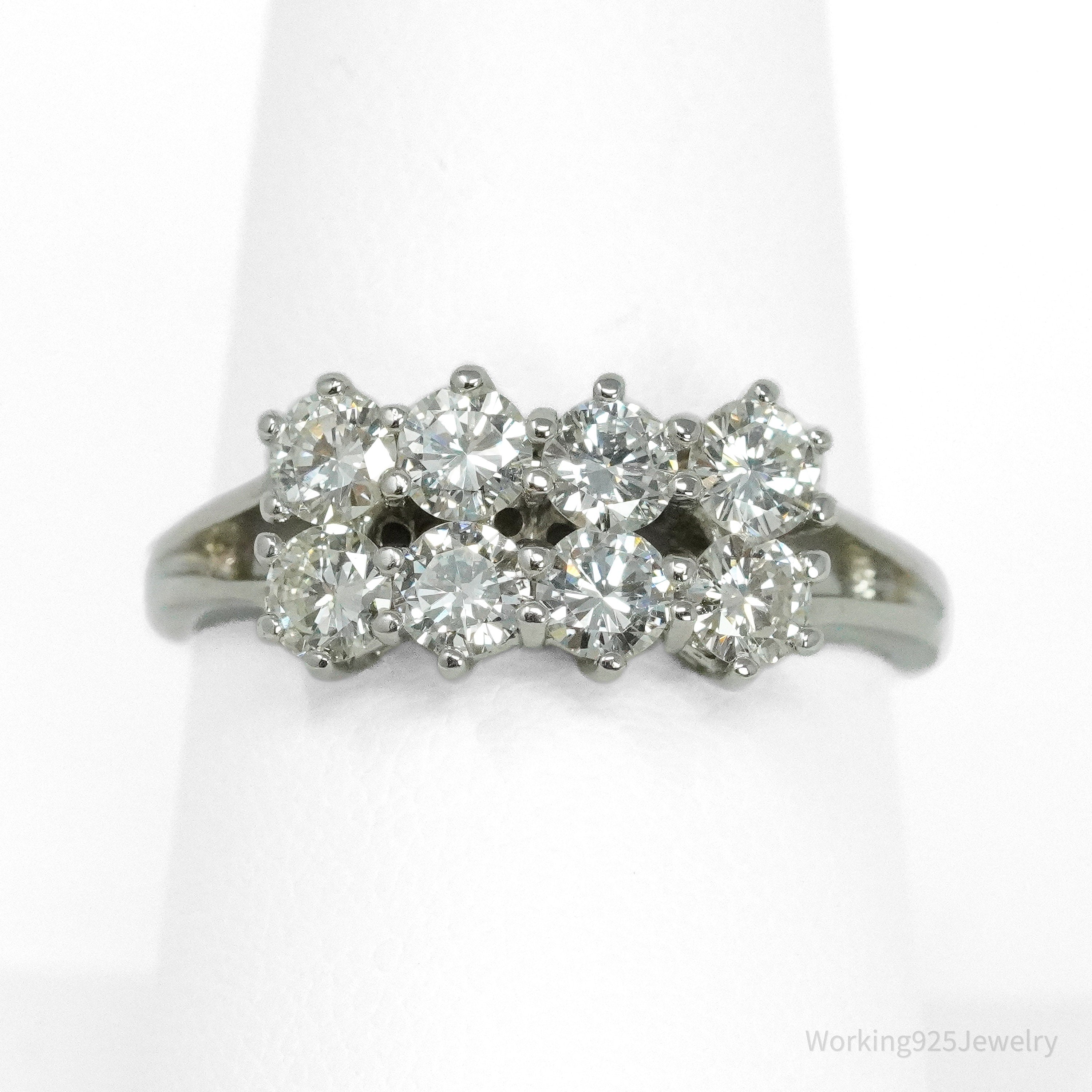 14K White Gold & Diamond Ring - Size 8.5
