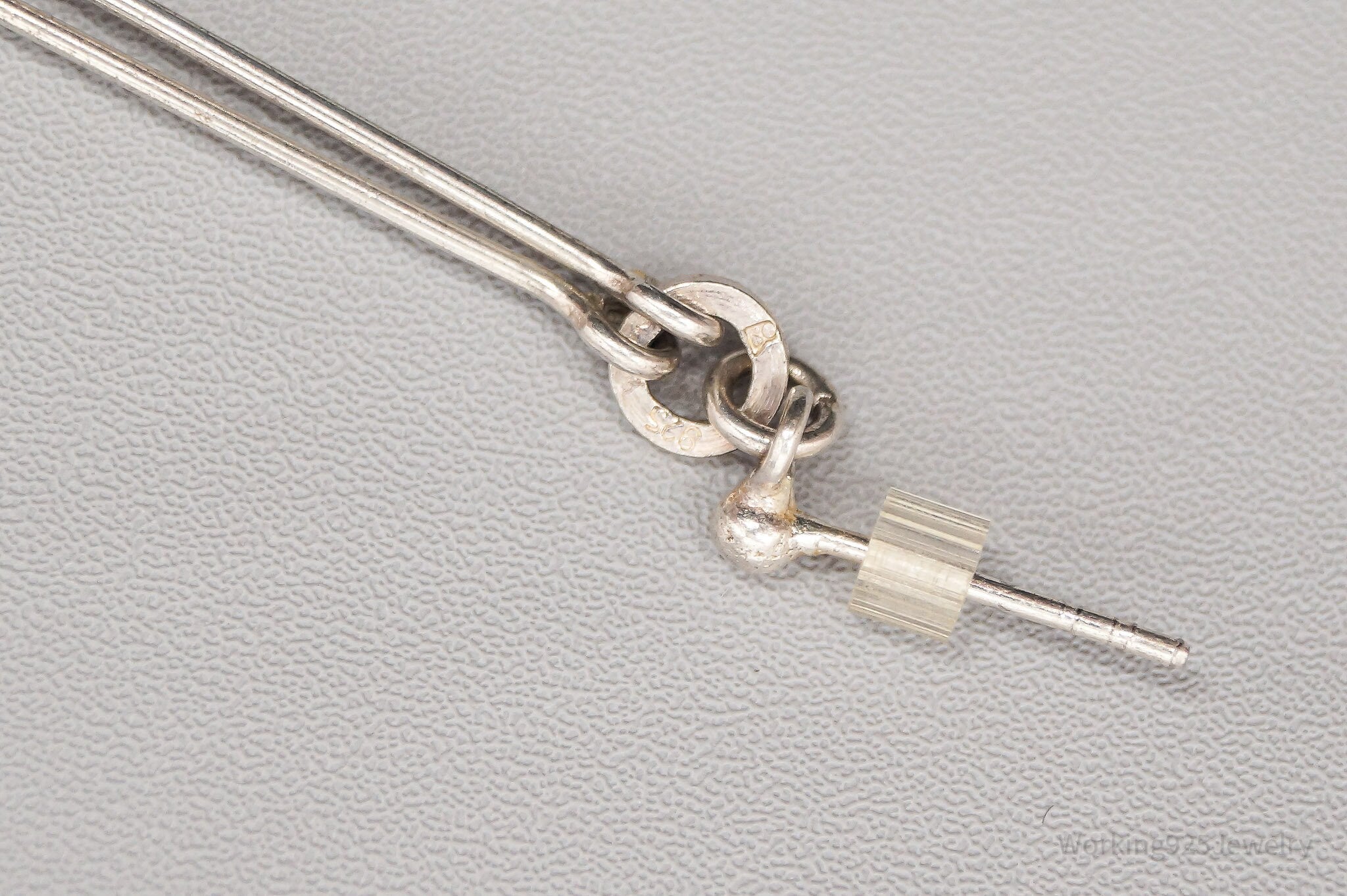 Vintage Geometric Modernist Style Sterling Silver Earrings