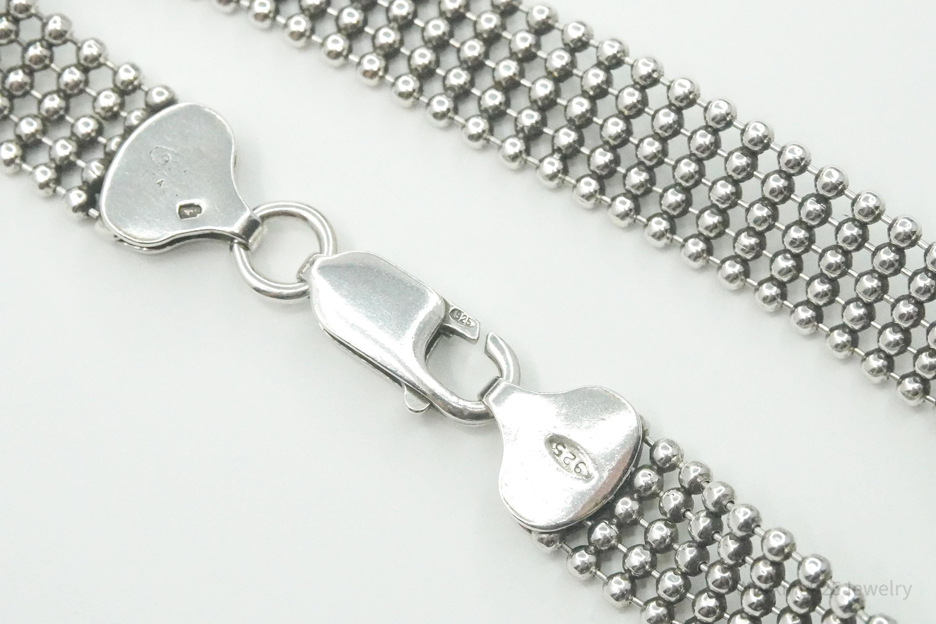 Vintage Italian Mesh Style Sterling Silver Bracelet 7.25"