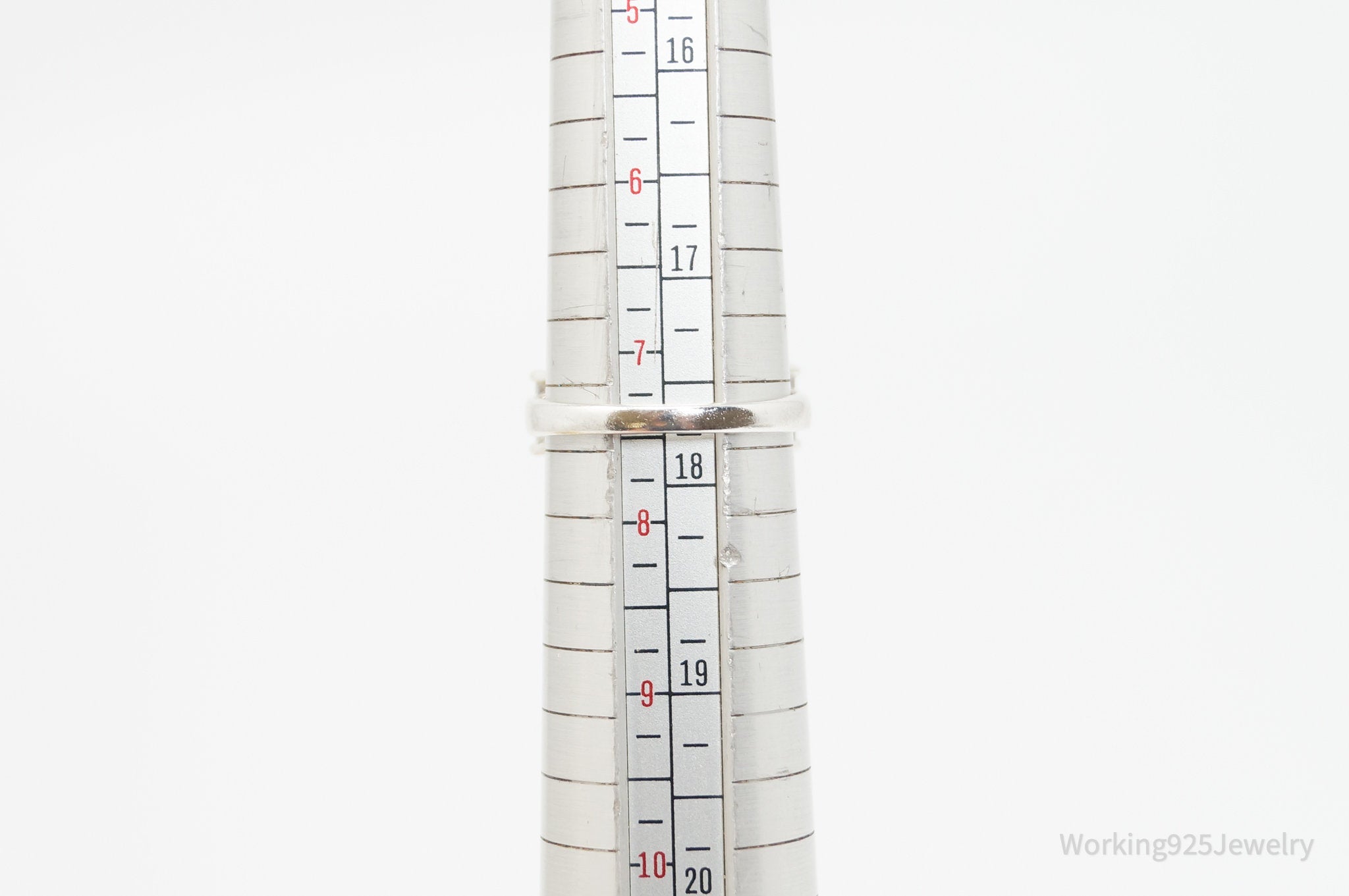 Vintage Cubic Zirconia Sterling Silver Statement Ring - Sz 7.5