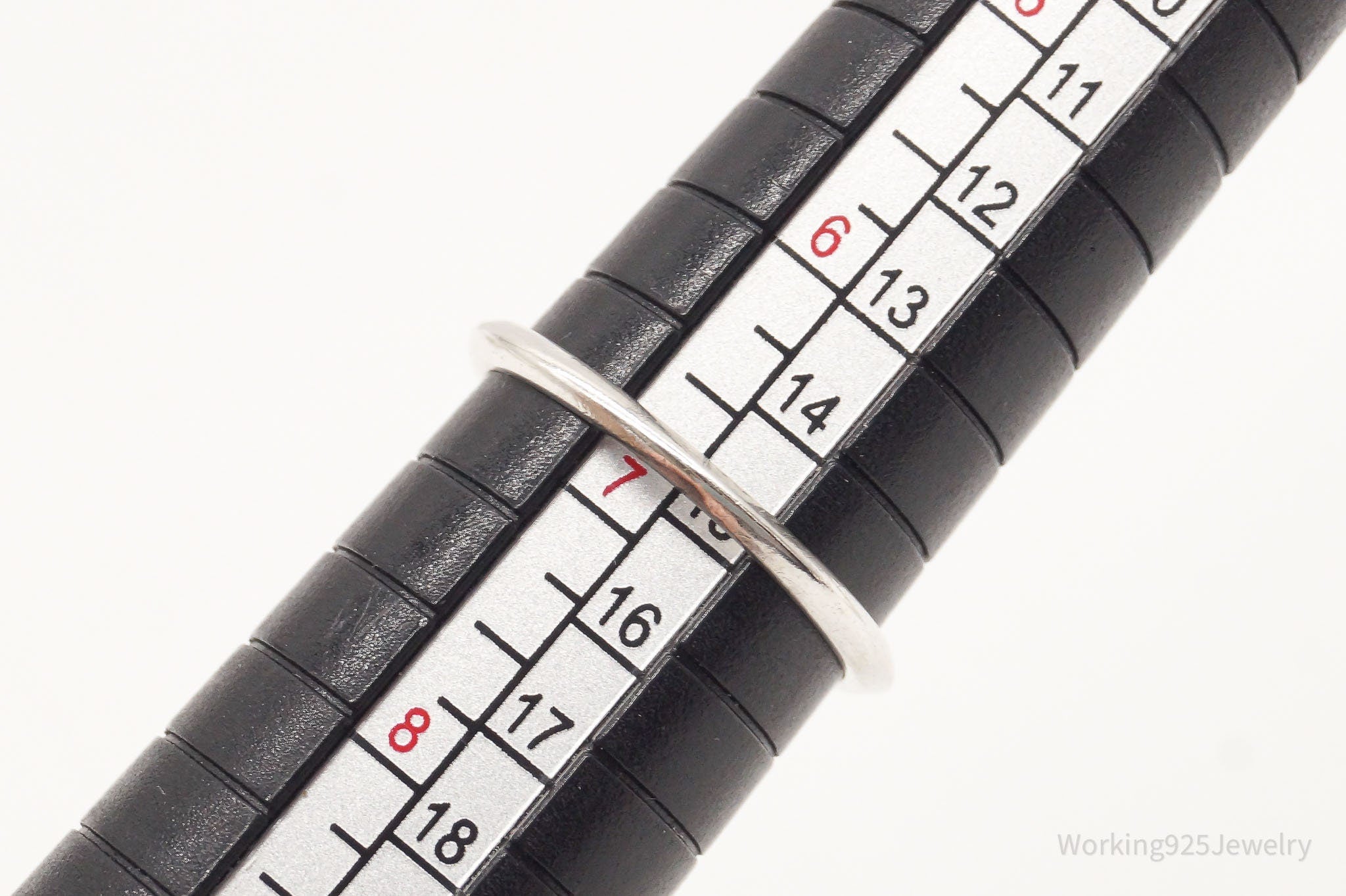 Antique Faux Diamond Glass Sterling Silver Ring - Size 6.75