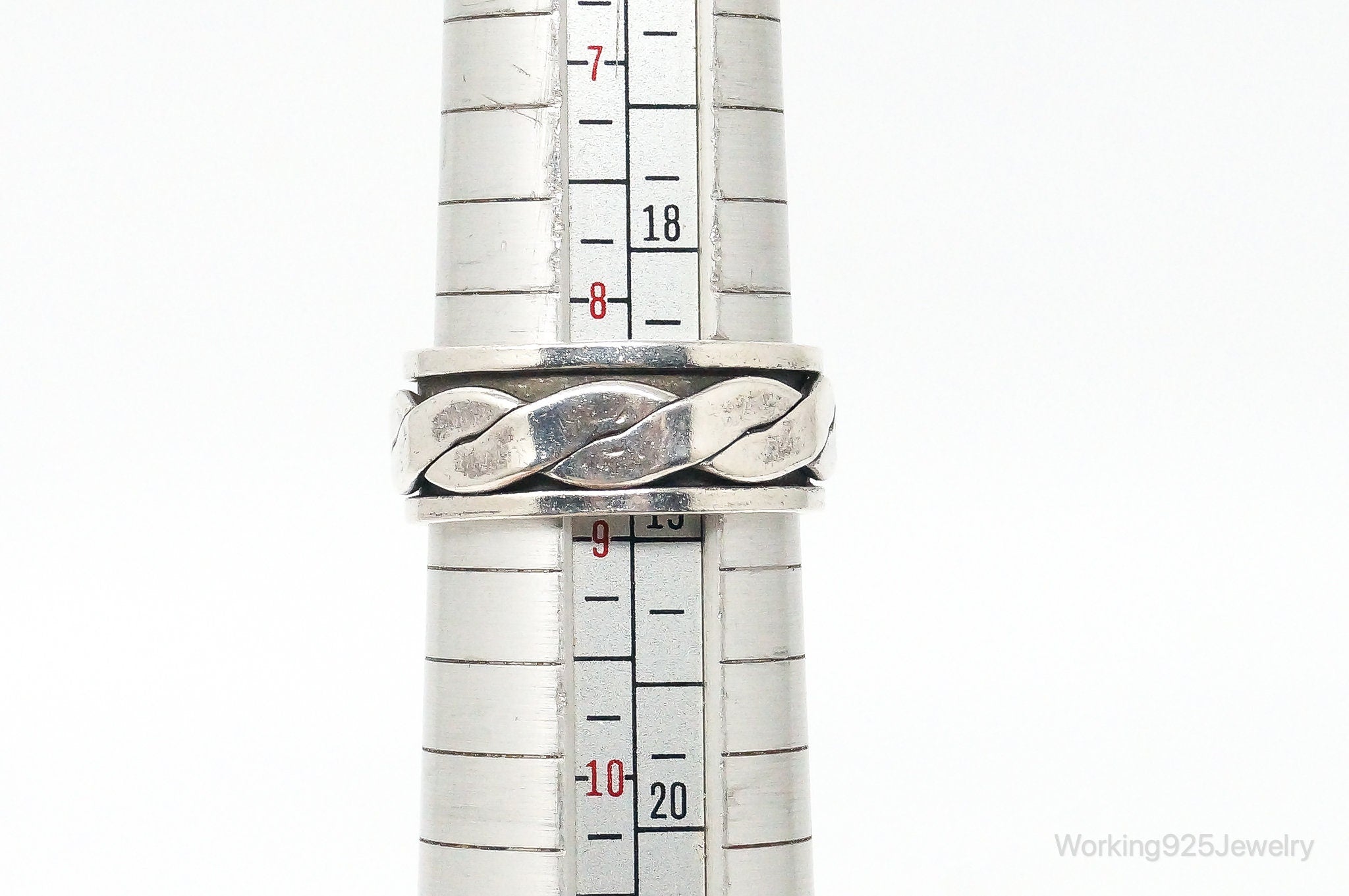 Vintage Spinner Spinning Cable Twist Sterling Silver Band Ring Size 8.75