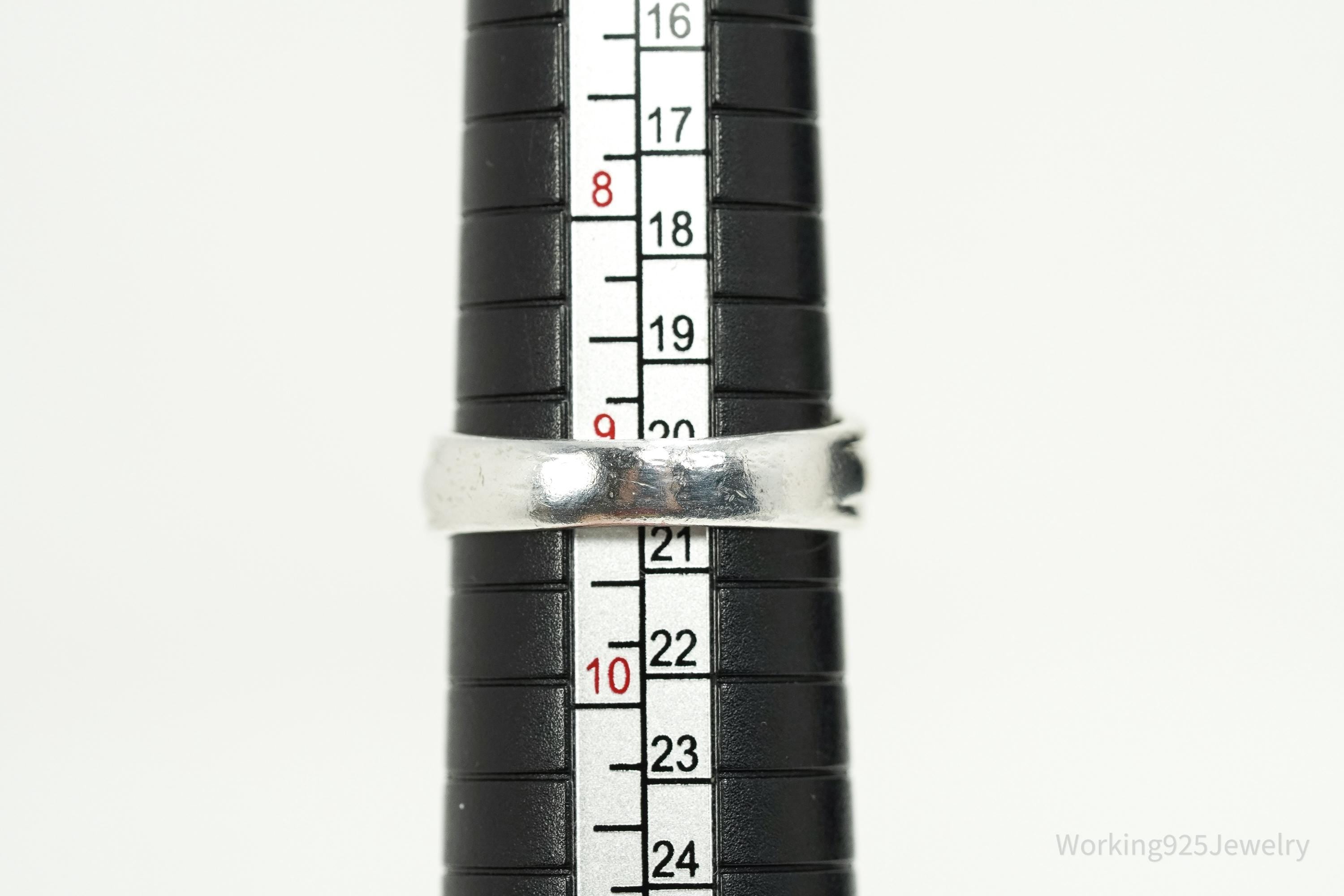 Vintage Spiral Modernist Sleek Sterling Silver Ring - Size 9.25