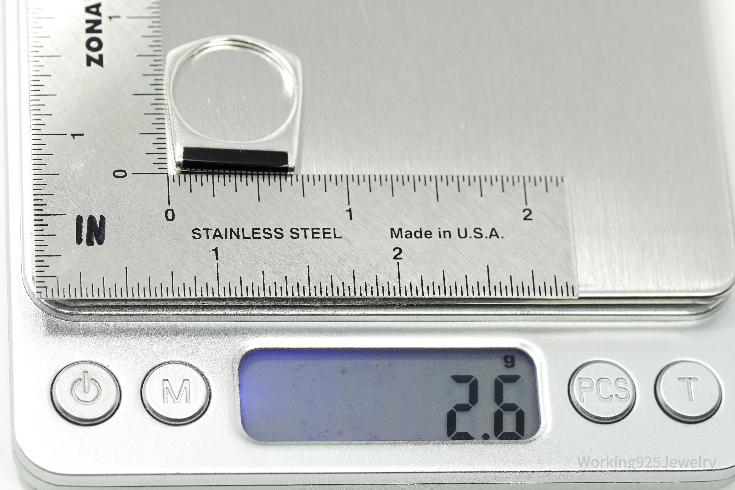 Vintage Black Onyx Sterling Silver Ring - Size 7