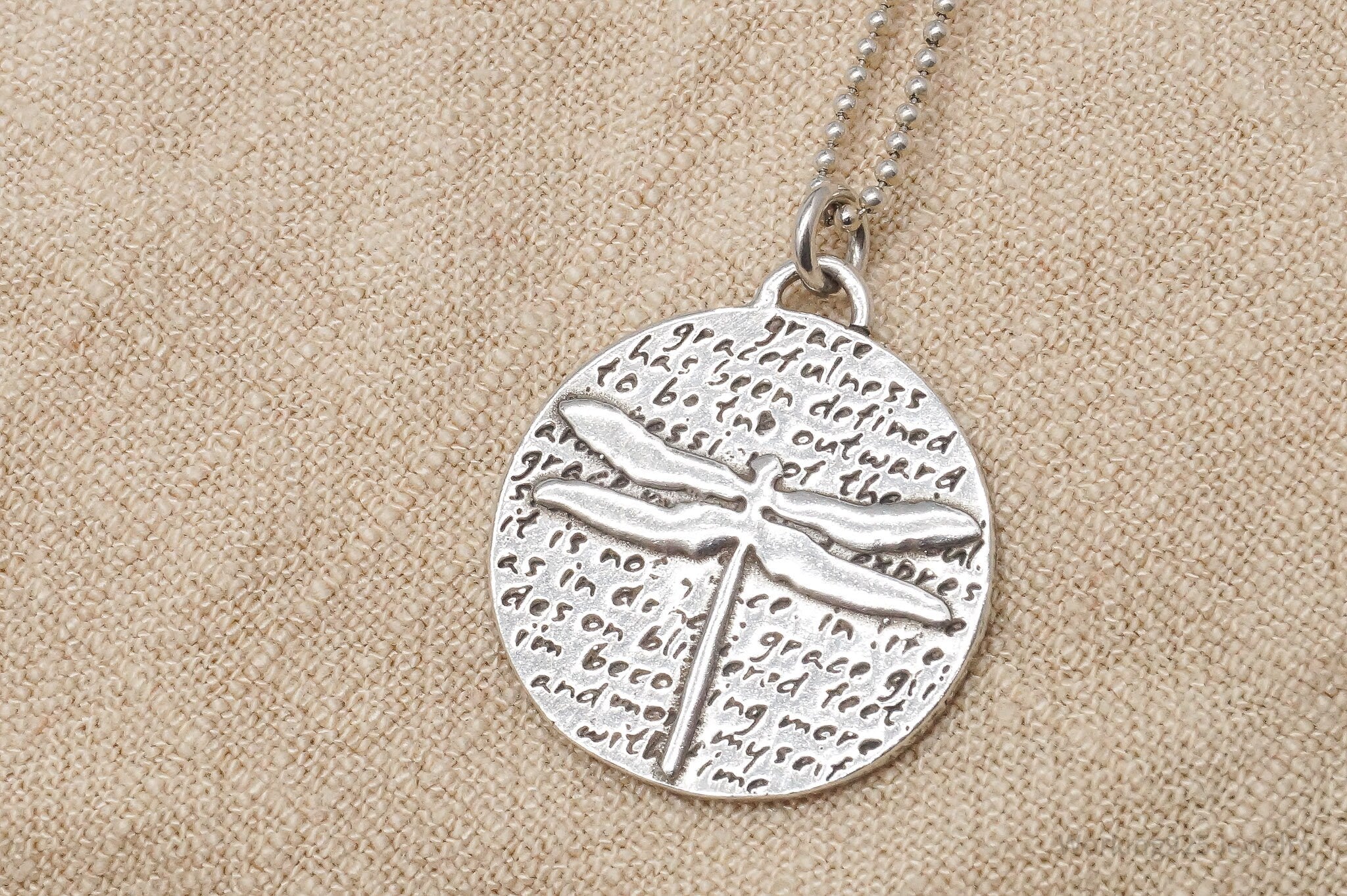 VTG "Grace" Dragonfly Sterling Silver Necklace 18"