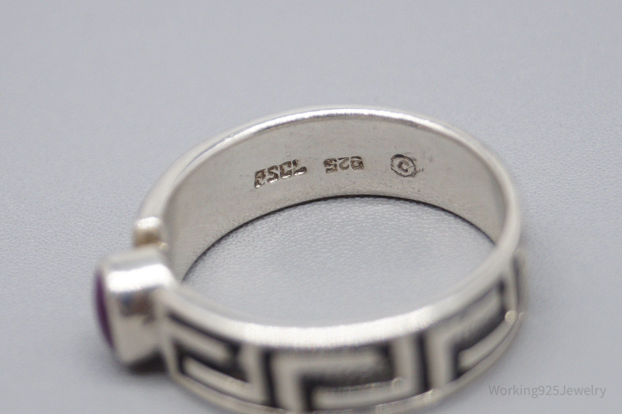 Vintage PSCL Sugilite Sterling Silver Ring - Size 8.25