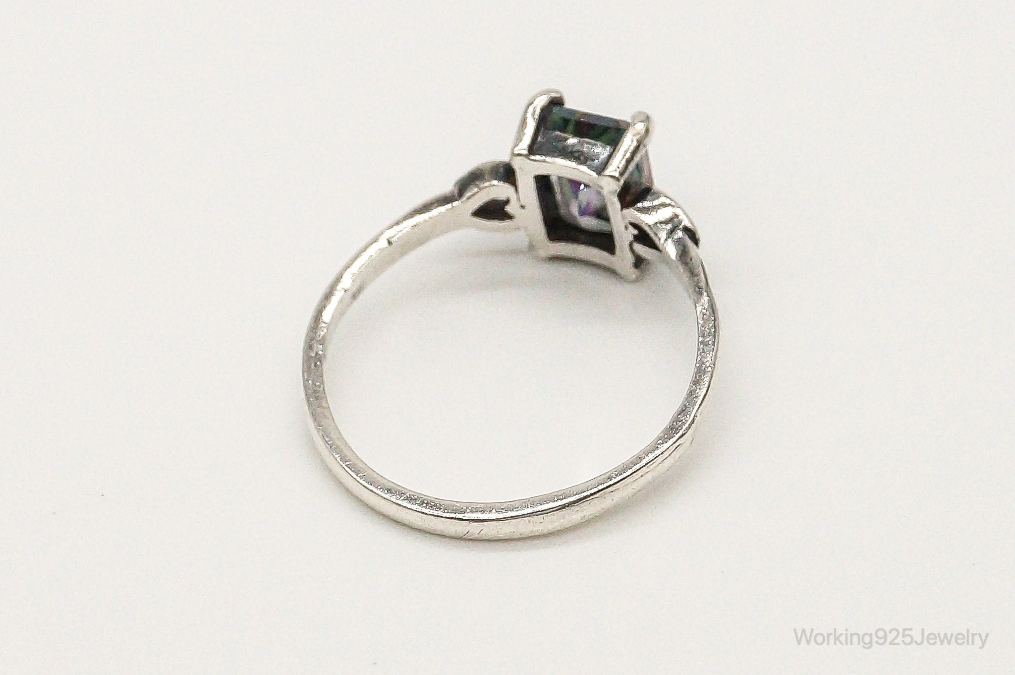 Vintage Mystic Topaz Sterling Silver Ring - Size 9.25