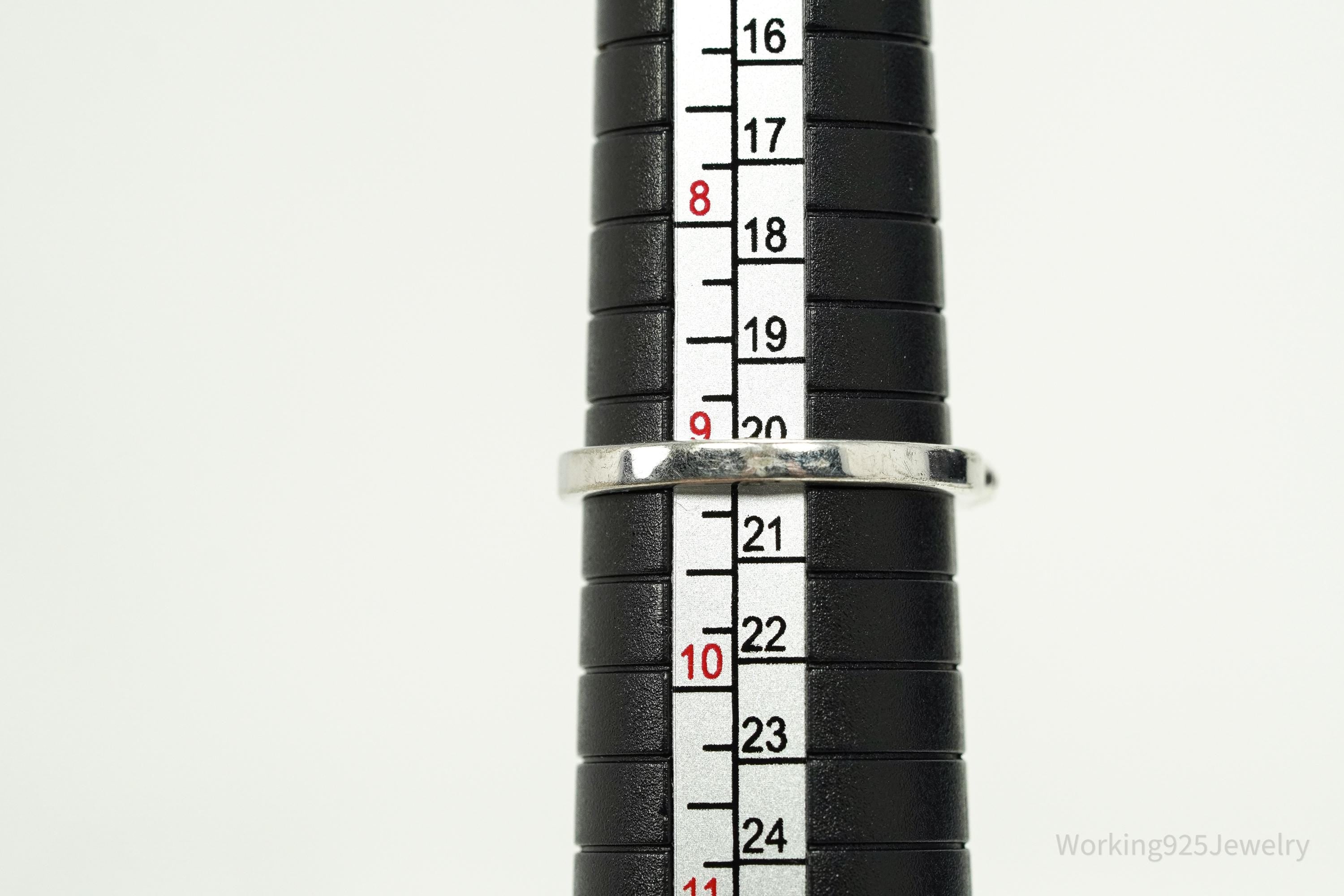 Vintage Yellow & White Cubic Zirconia Silver Ring - Size 9