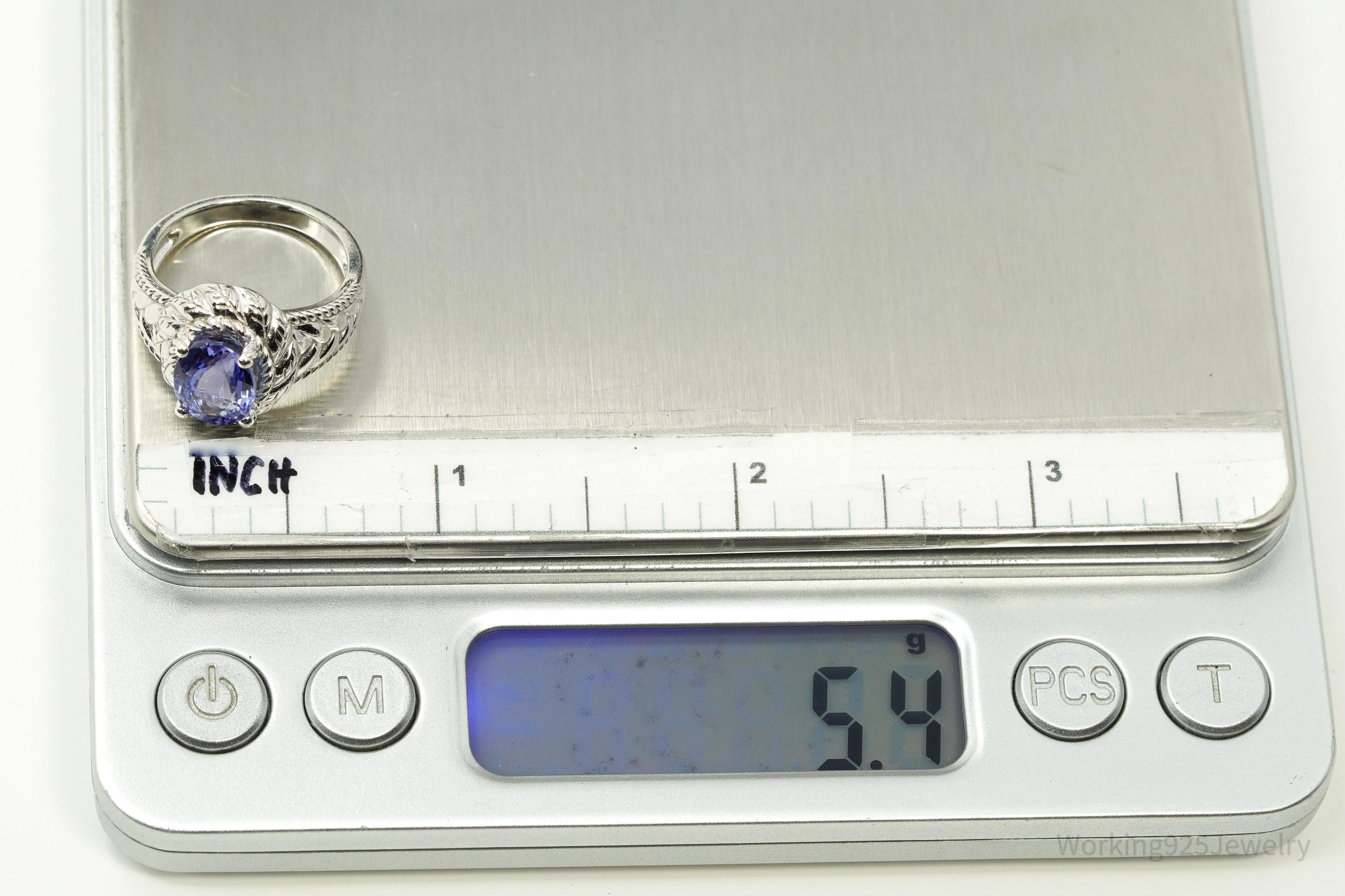 EA Tanzanite Sterling Silver Ring - Size 6