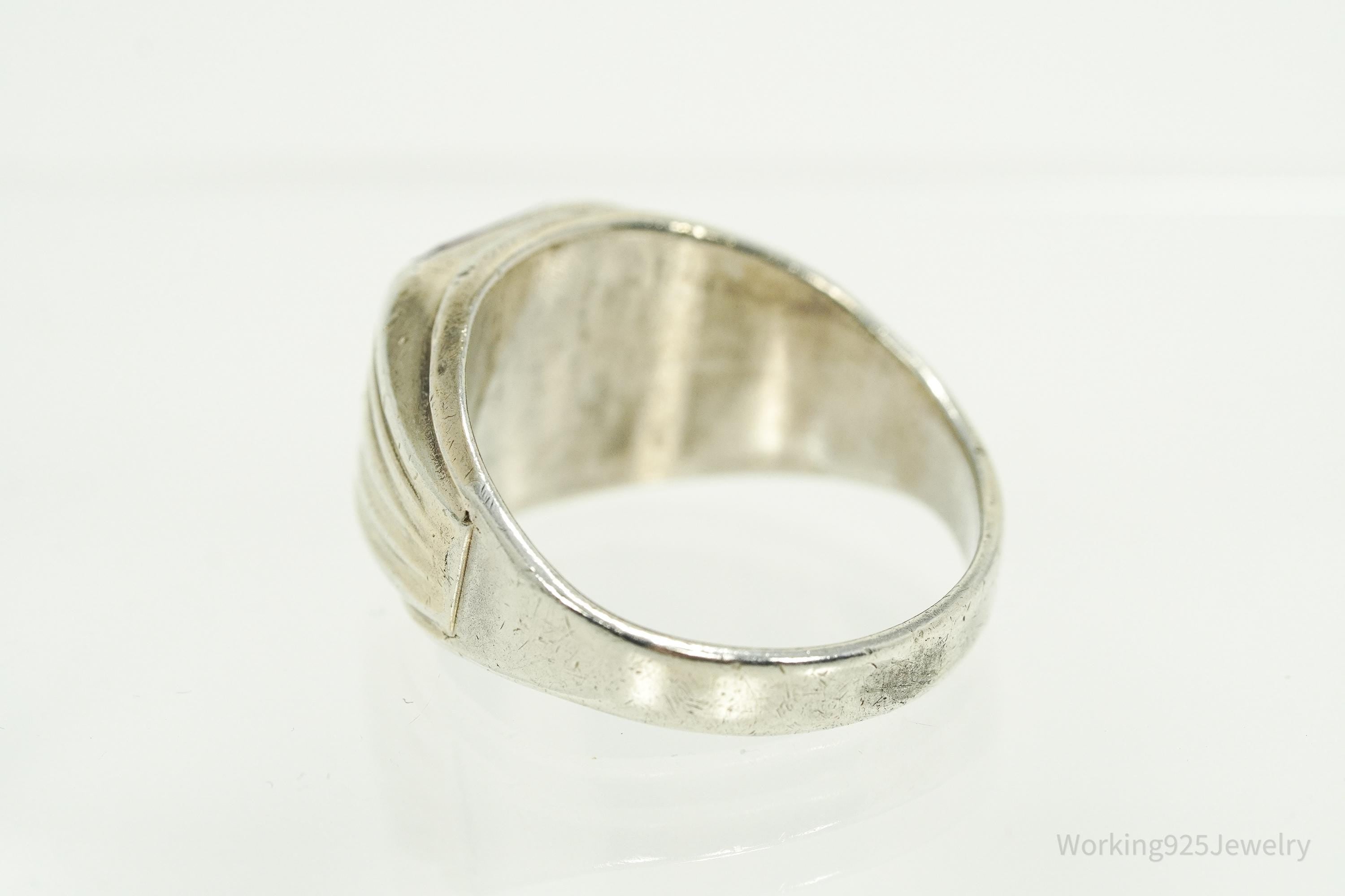 Vintage Vargas Mfg. Co. Ruby 10K Gold & Sterling Silver Ring - Size 10.5